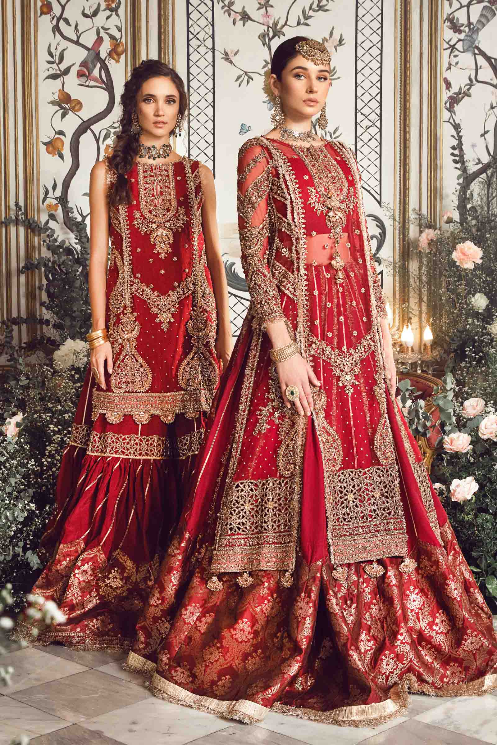 MARIA.B MBroidered Luxury Wedding Formals – Maroon BD-2708 - Image 9
