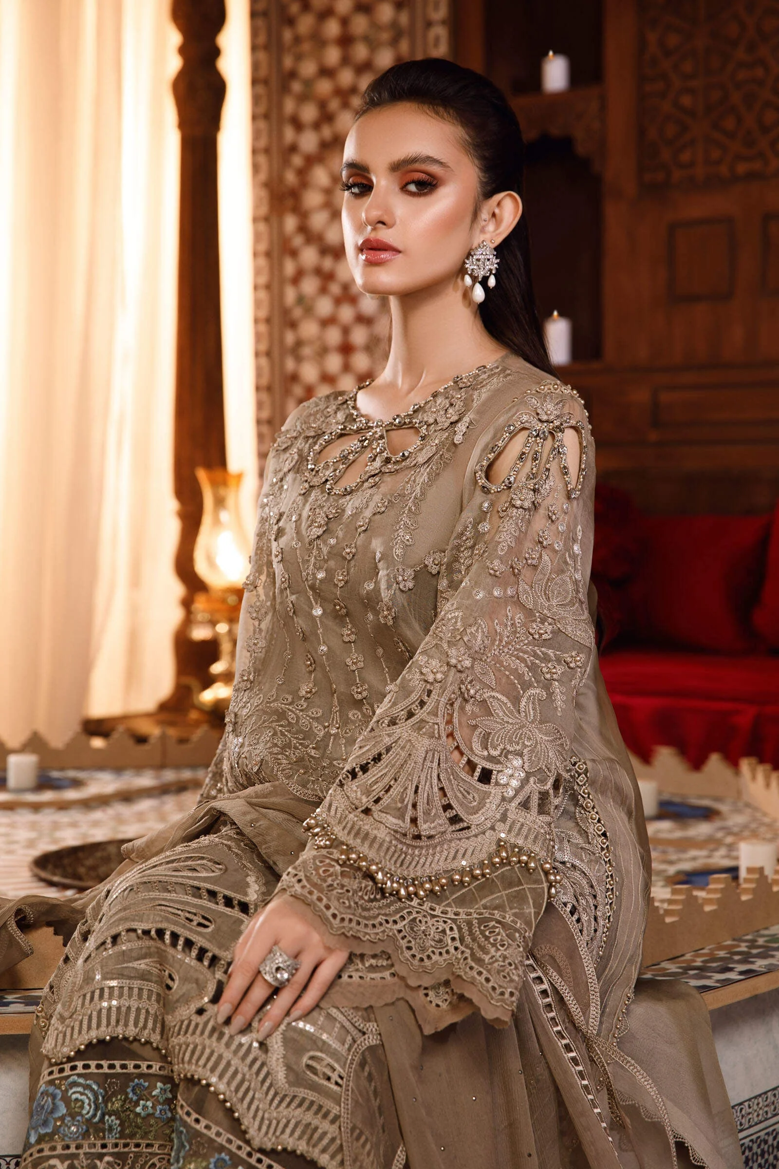 MARIA.B MBroidered Wedding Edition – Coffee (BD-2501) - Image 5
