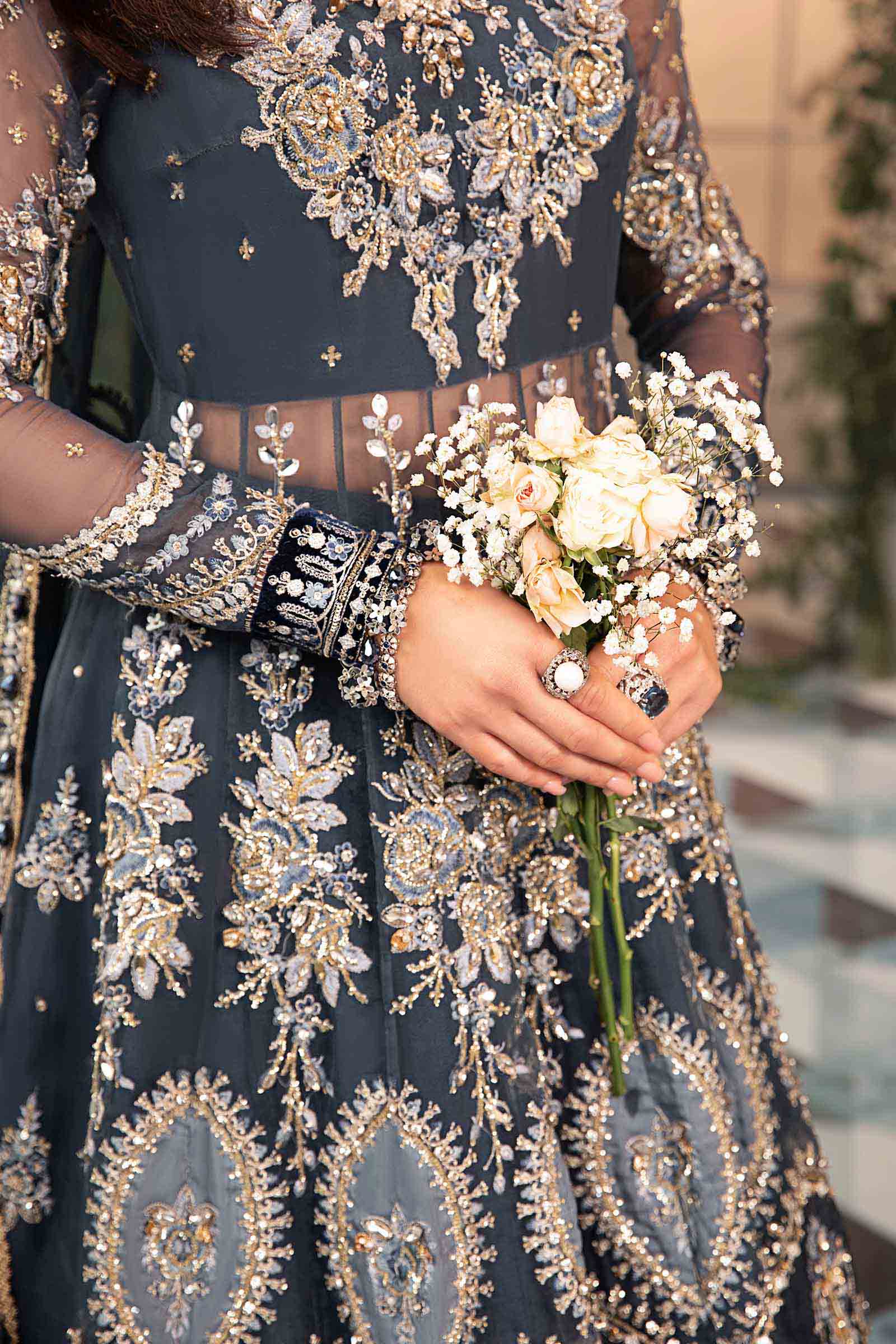 MARIA.B MBroidered Wedding Formals – Embroidered Organza Suit | BD-2901 - Image 10
