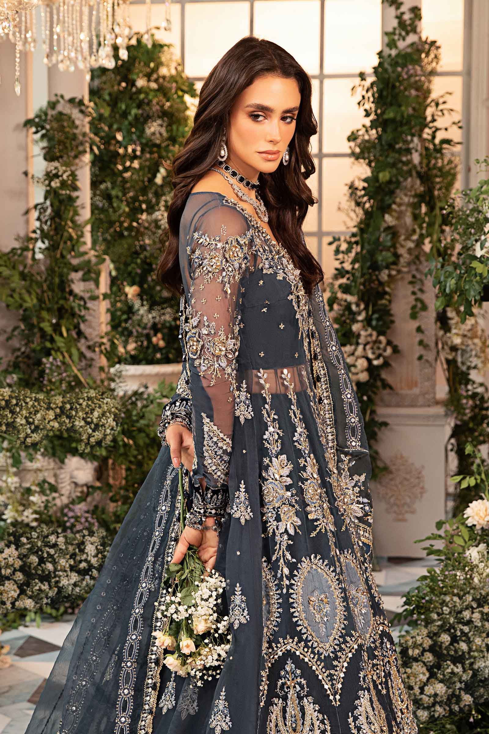 MARIA.B MBroidered Wedding Formals – Embroidered Organza Suit | BD-2901 - Image 12