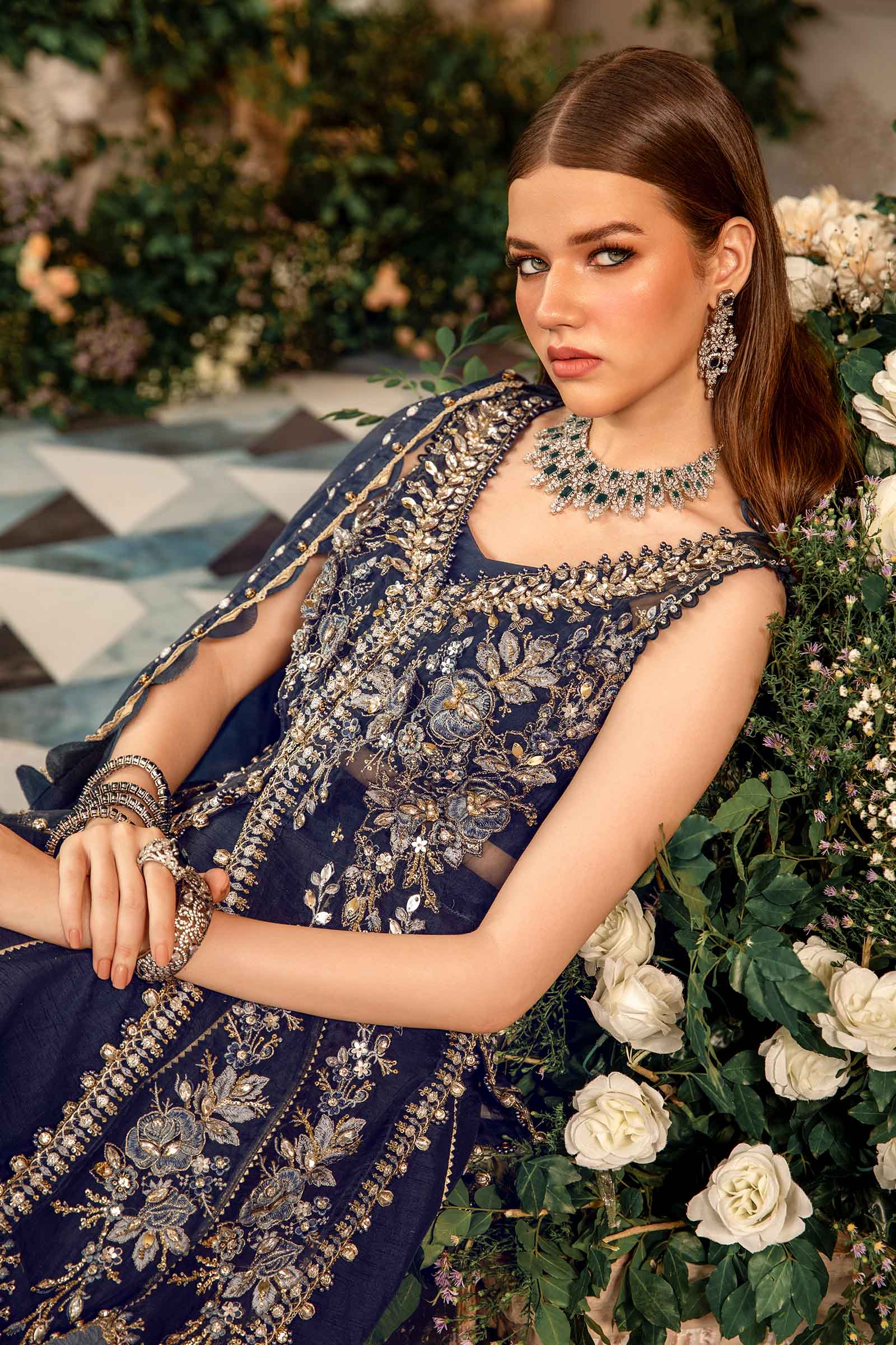 MARIA.B MBroidered Wedding Formals – Embroidered Organza Suit | BD-2901 - Image 2