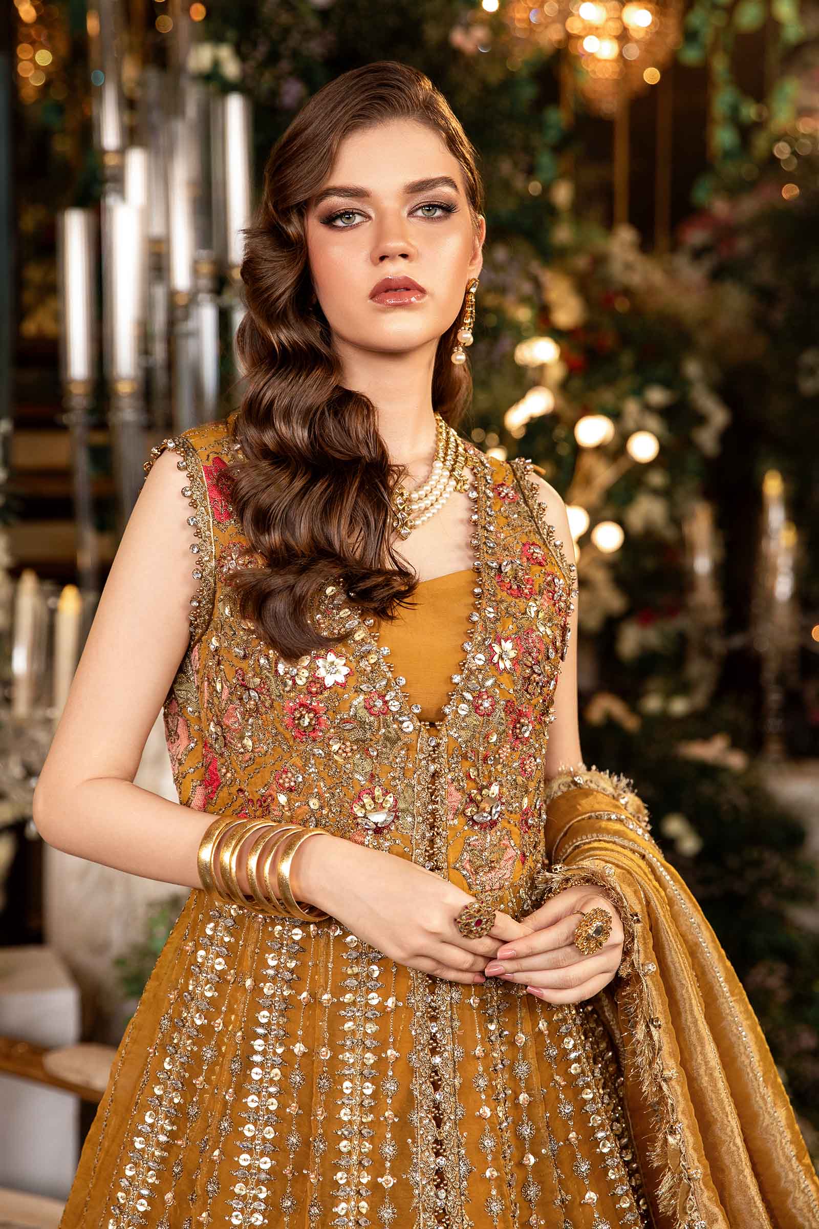 MARIA.B MBroidered Wedding Formals – Embroidered Organza Suit | BD-2907 - Image 2