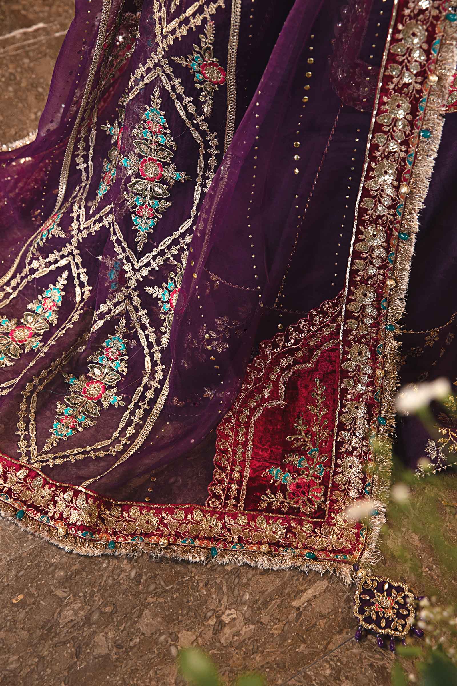 MARIA.B MBroidered Wedding Formals β Embroidered Raw Silk Suit | BD-2903 - Image 7