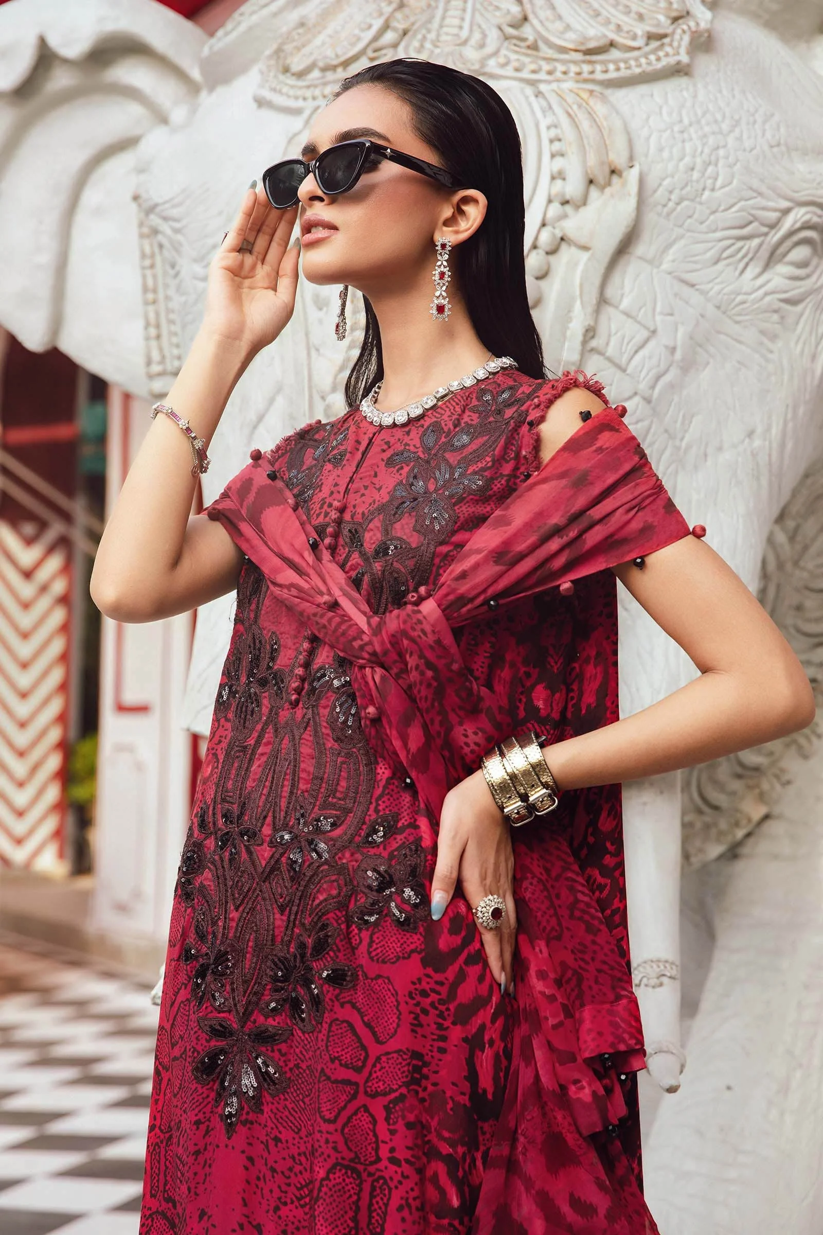 MARIA.B MPrints Fall Edition – Embroidered Linen | MPT-2702-A - Image 3