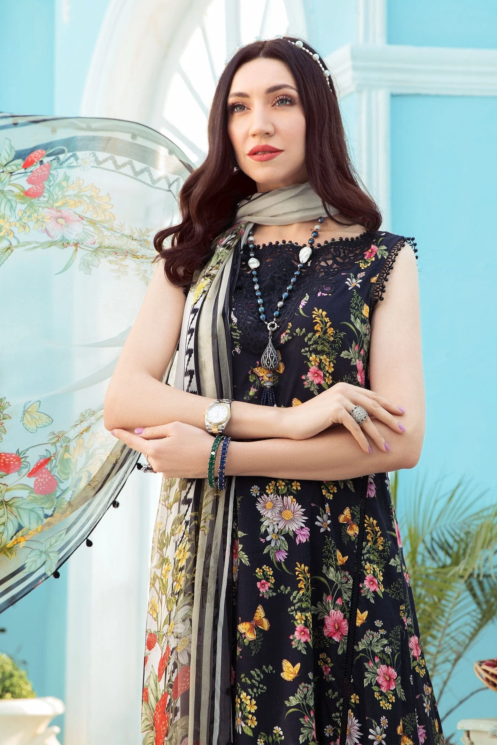 MARIA.B MPrints Secret Garden Spring/Summer Lawn Collection 2022 – MPT-1313-B - Image 4