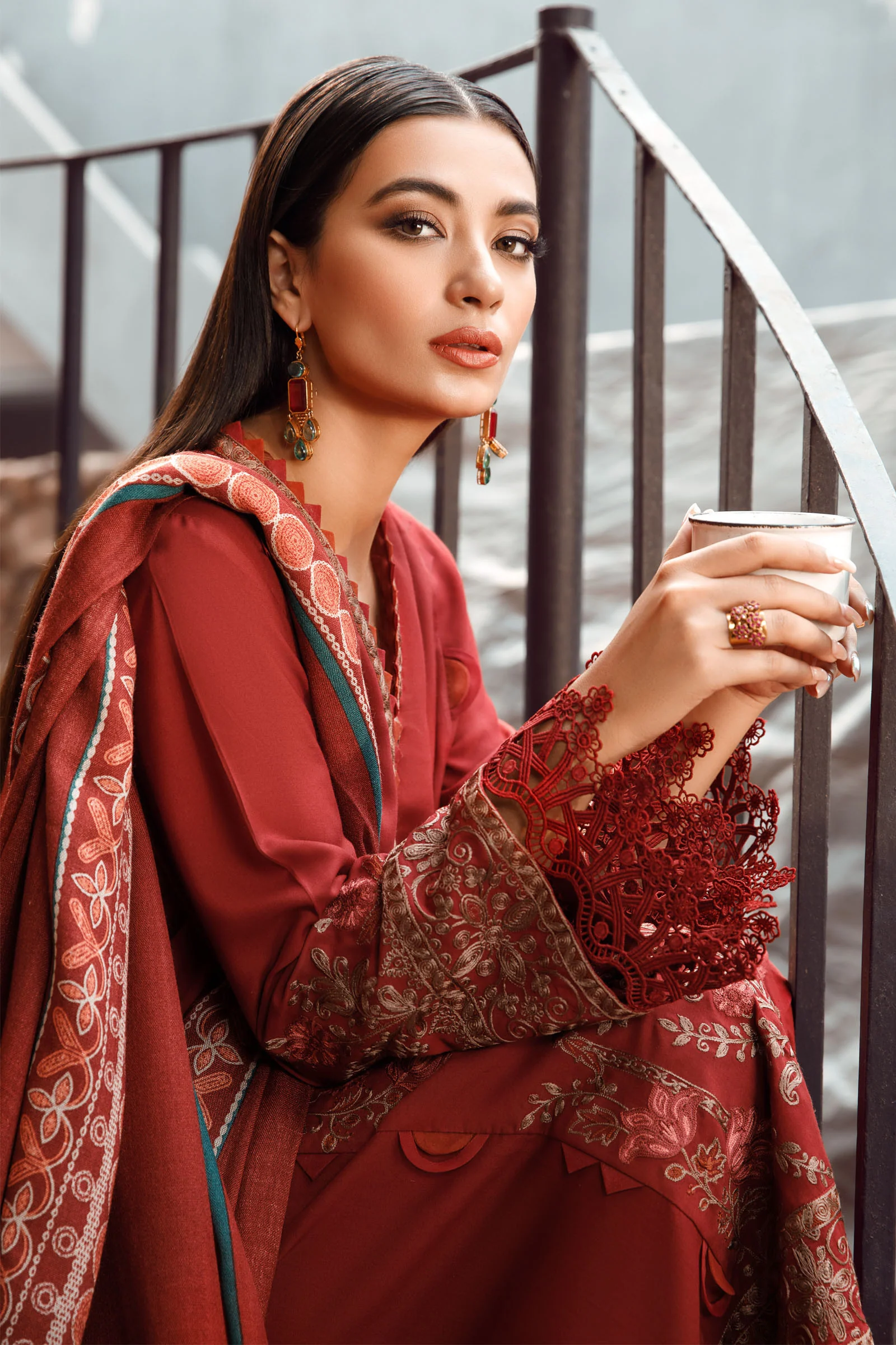 MARIA.B MPrints Winter Collection (with Shawl) – MPT-1602-A - Image 3