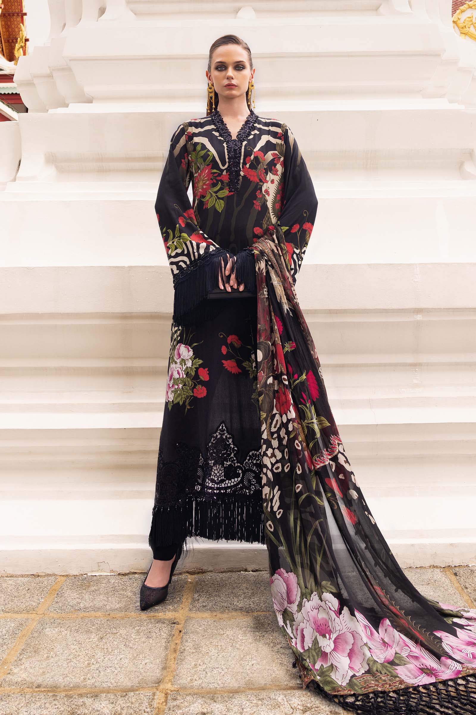 MARIA.B MPrints Winter – Embroidered Linen Suit MPT-2810-B - Image 4