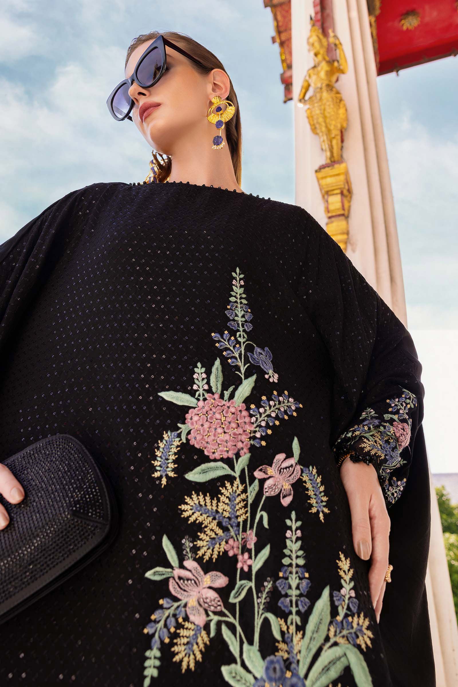 MARIA.B MPrints Winter – Embroidered Twill Linen Suit MPT-2802-B - Image 6