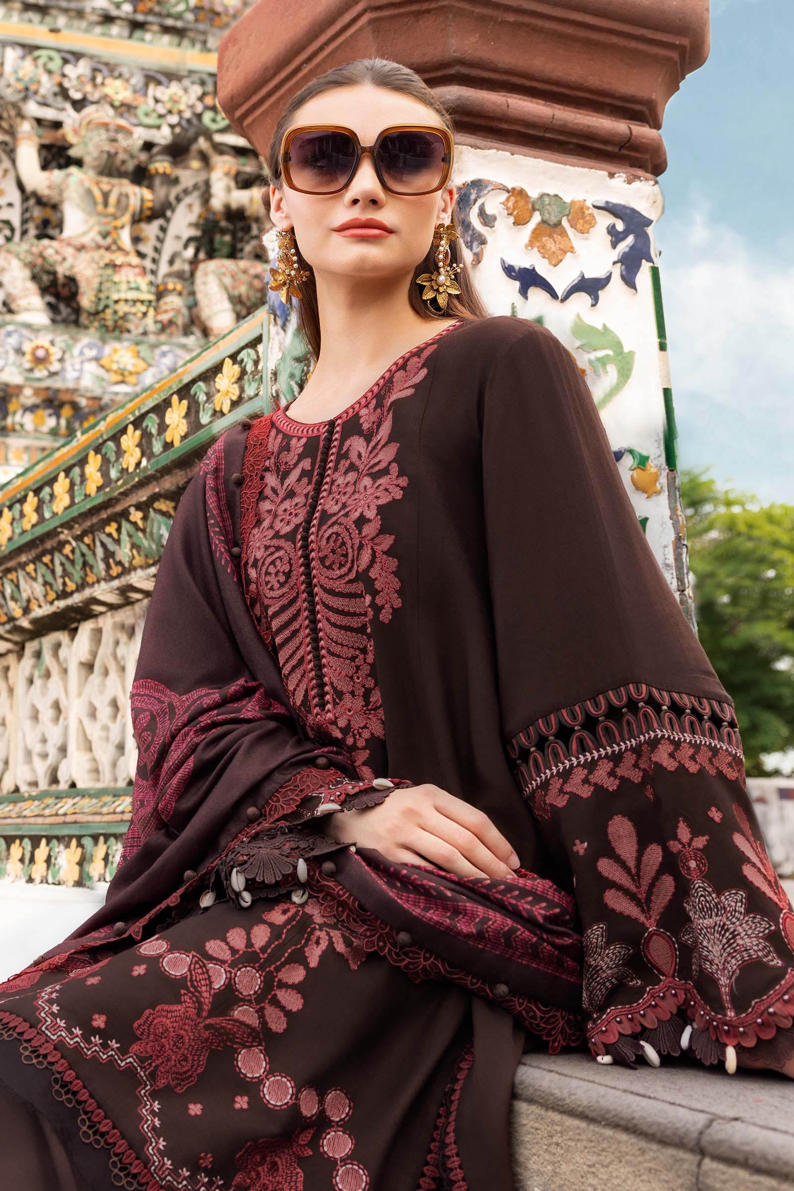 MARIA.B MPrints Winter – Embroidered Twill Linen Suit MPT-2804-A - Image 2