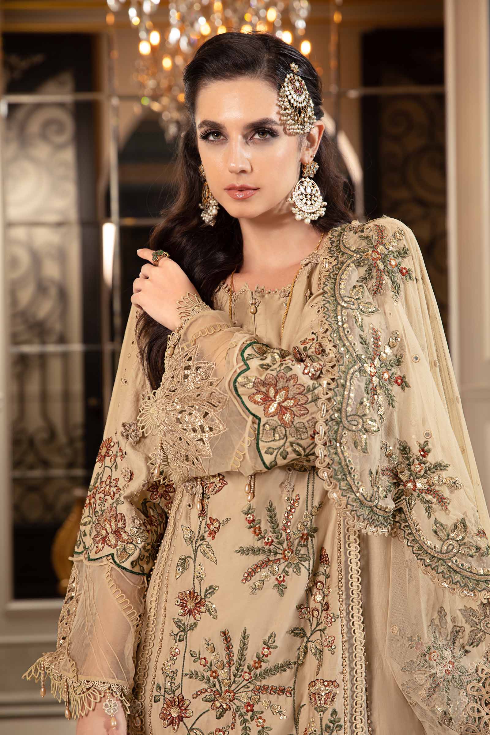 MARIA.B Sateen Fall Collection 2023 – Beige CST-712 - Image 3