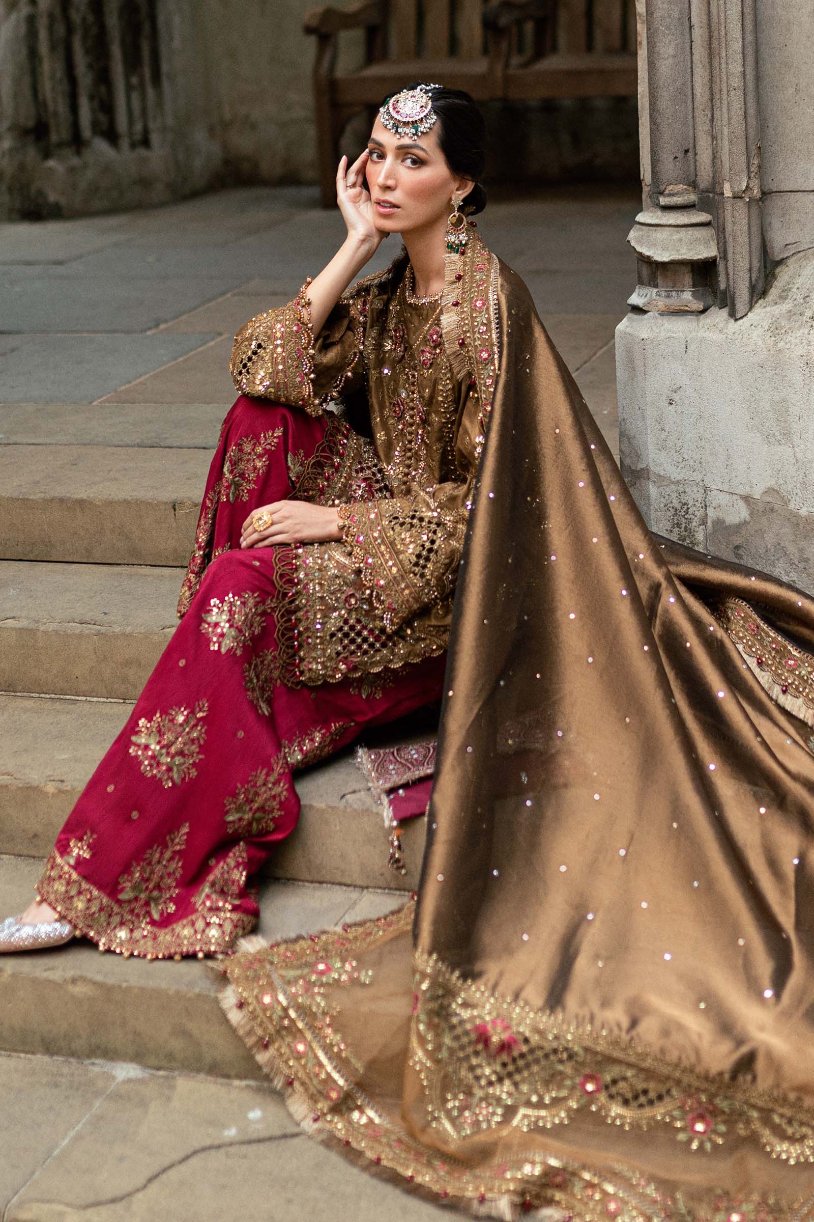 MARIA.B Soiree Luxury Formals – Embroidered Raw Silk WF-09-04 - Image 3