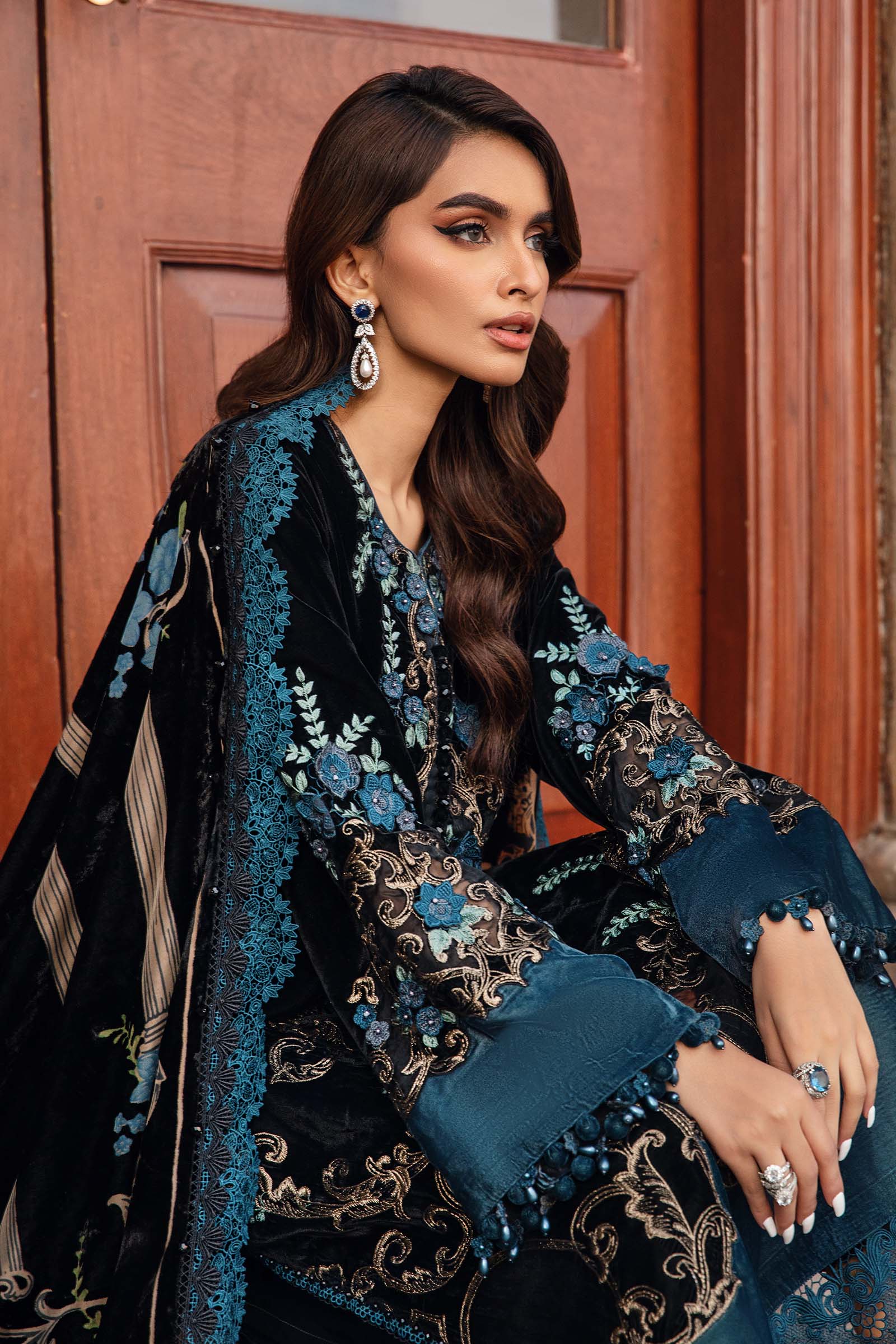 MARIA.B Winter Luxe – Embroidered Velvet | DL-1208 - Image 3