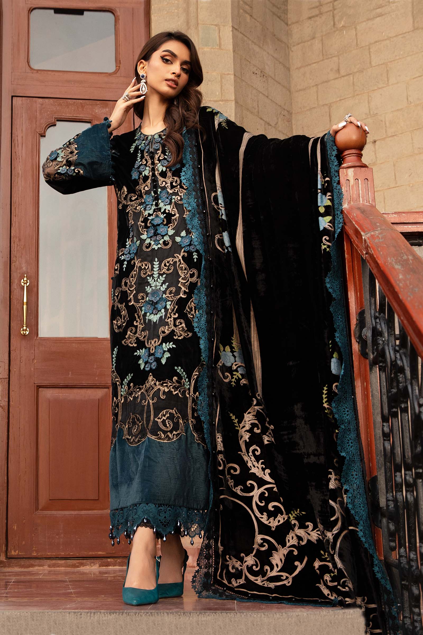 MARIA.B Winter Luxe – Embroidered Velvet | DL-1208 - Image 5