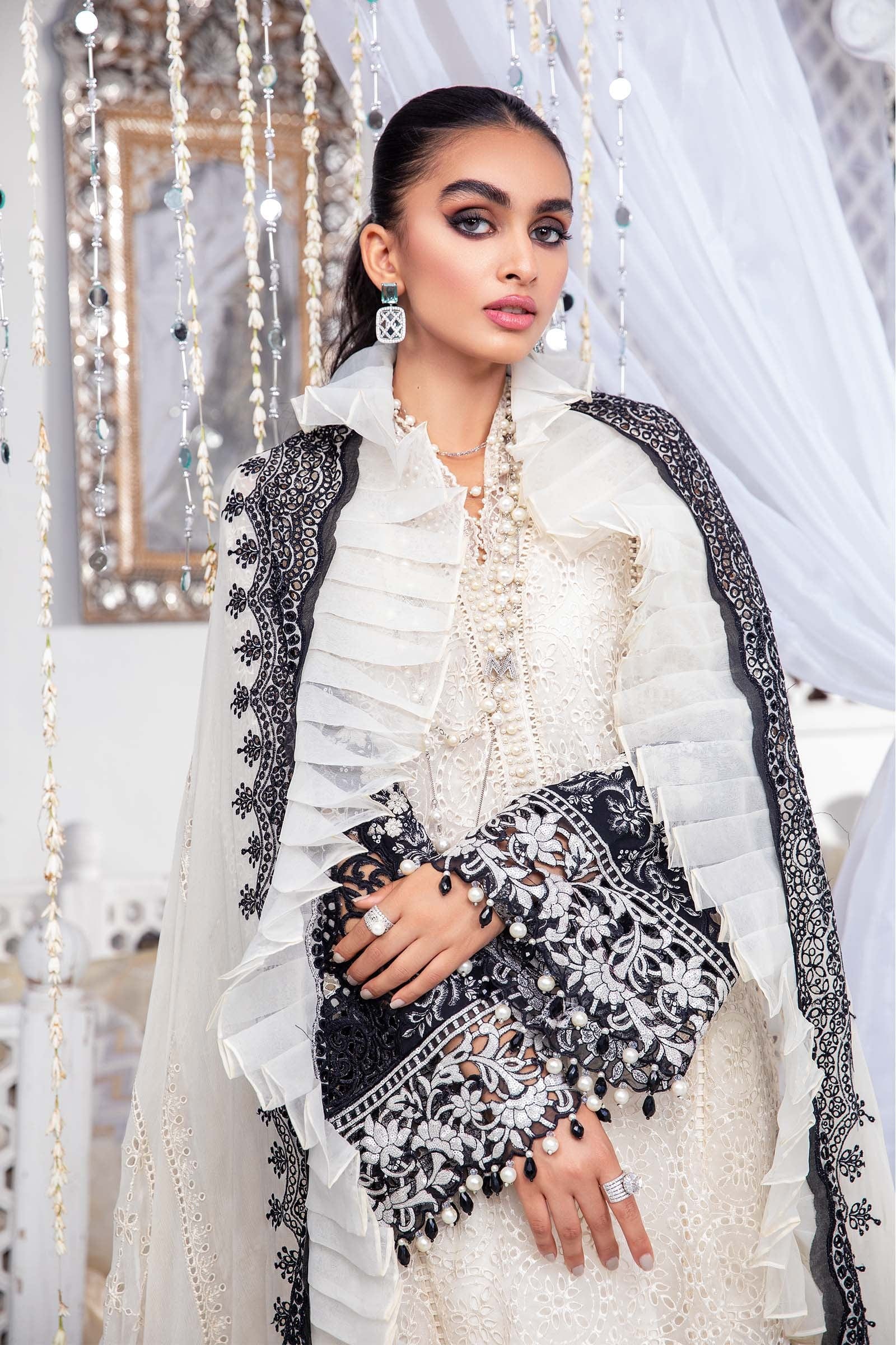 MARIA.B Eid Lawn Collection 2022 – EL-22-05-Off White and Black - Image 7