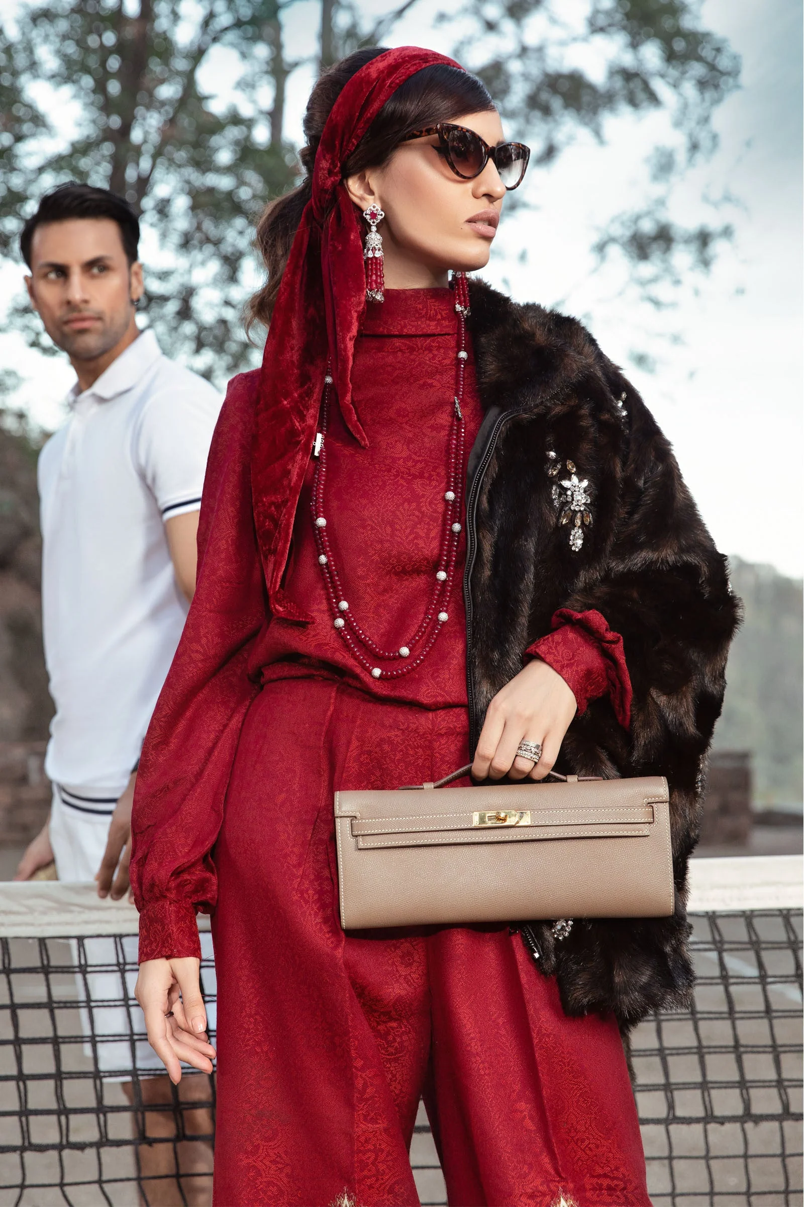 MARIA.B. Linen Luxury Winter Collection 2022 – DL-1008-Maroon - Image 2