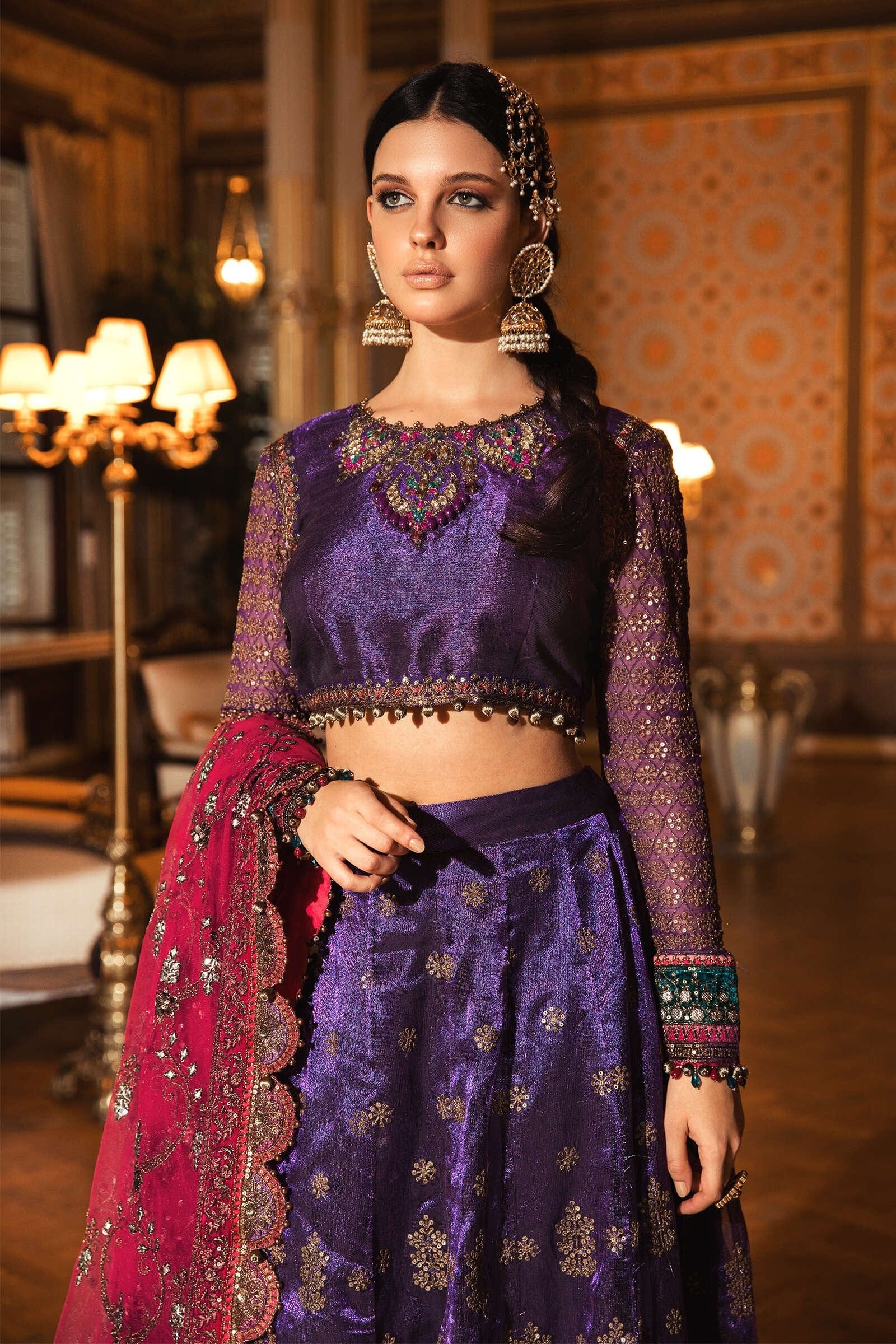 MARIA.B MBROIDERED Wedding Edition – Purple (BD-2007) - Image 3