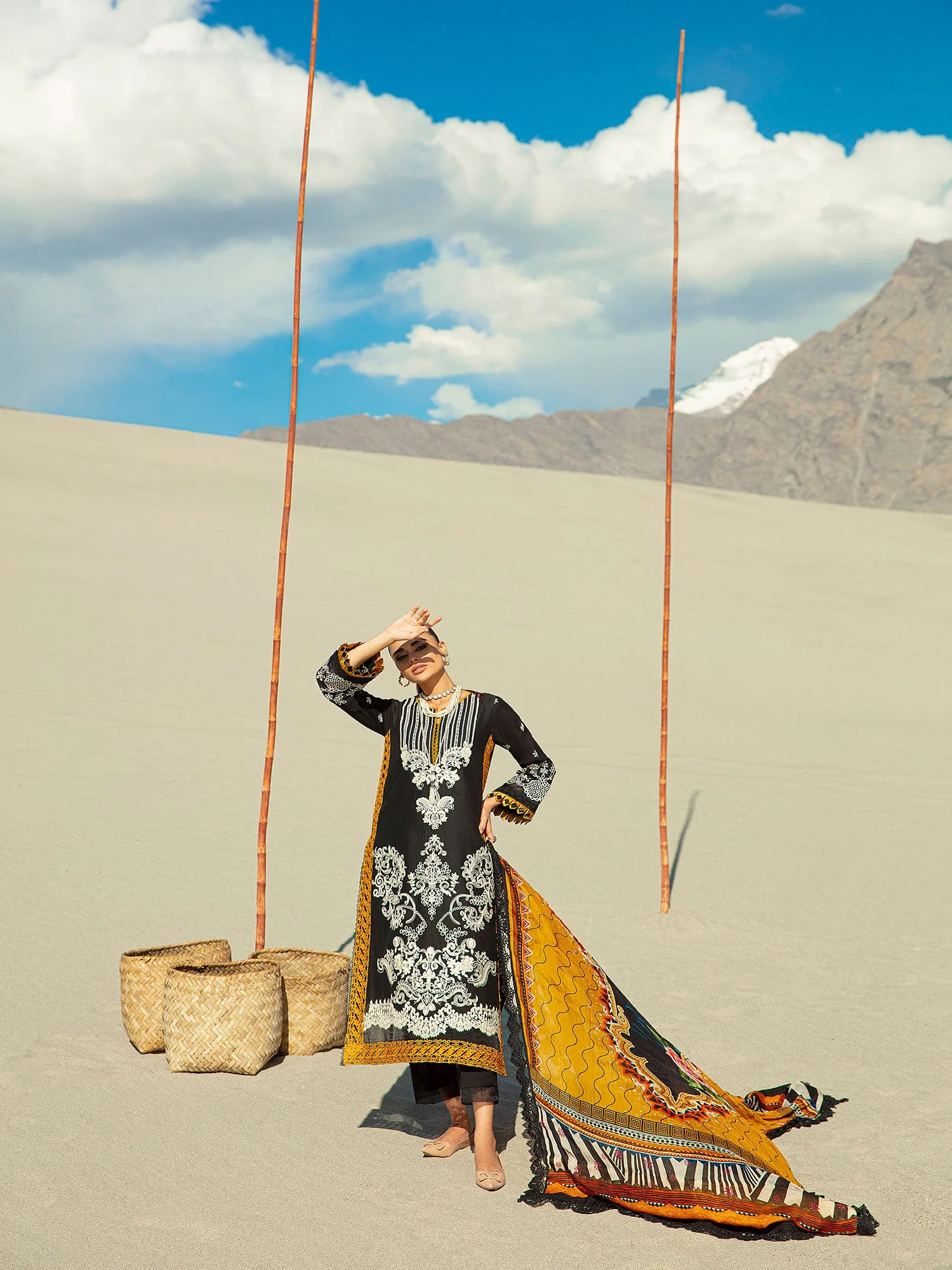 Maryam Hussain Luxury Lawn Collection Vol-II – MUSTARD AFFAIR - Image 3