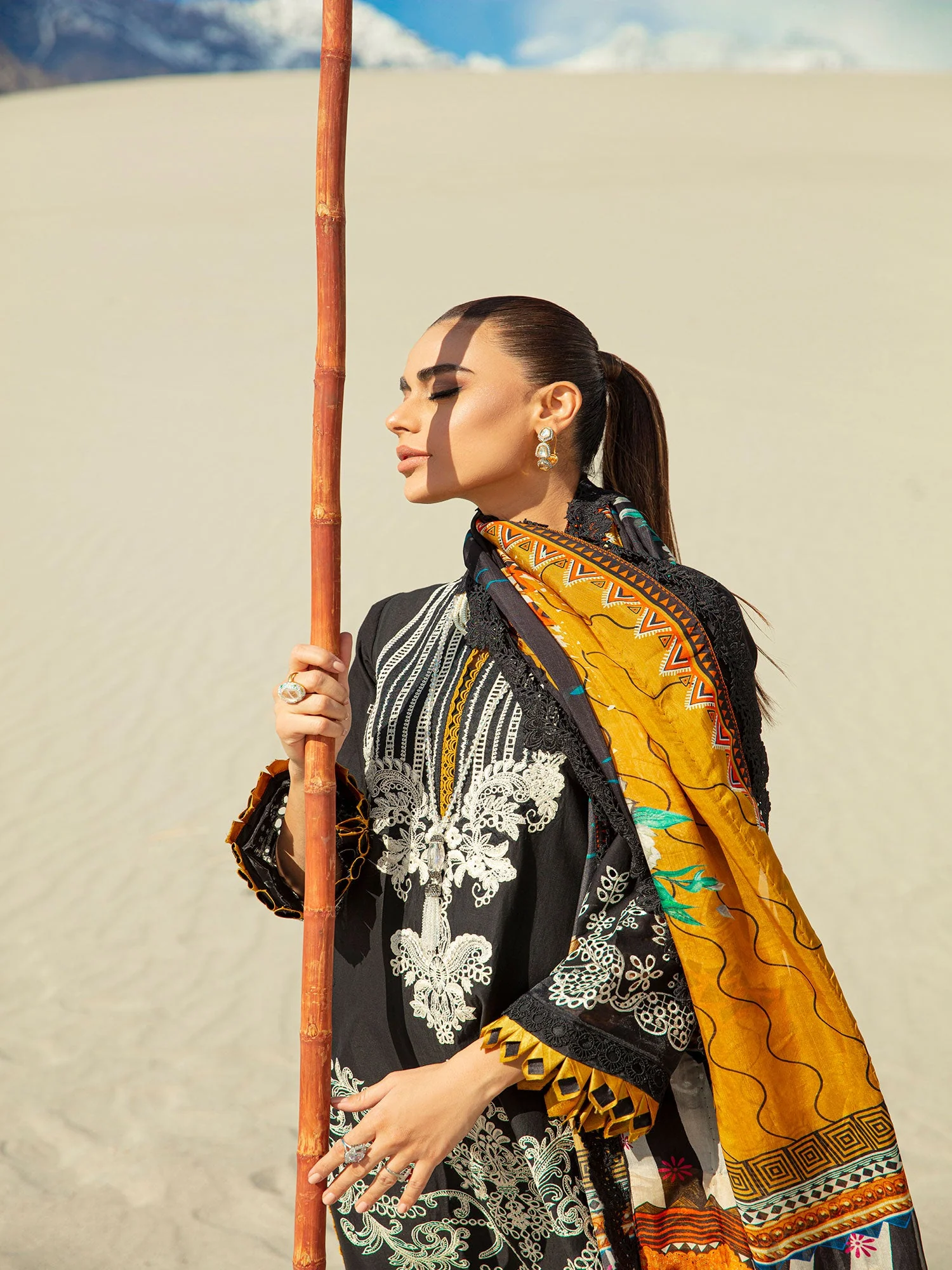 Maryam Hussain Luxury Lawn Collection Vol-II – MUSTARD AFFAIR - Image 4