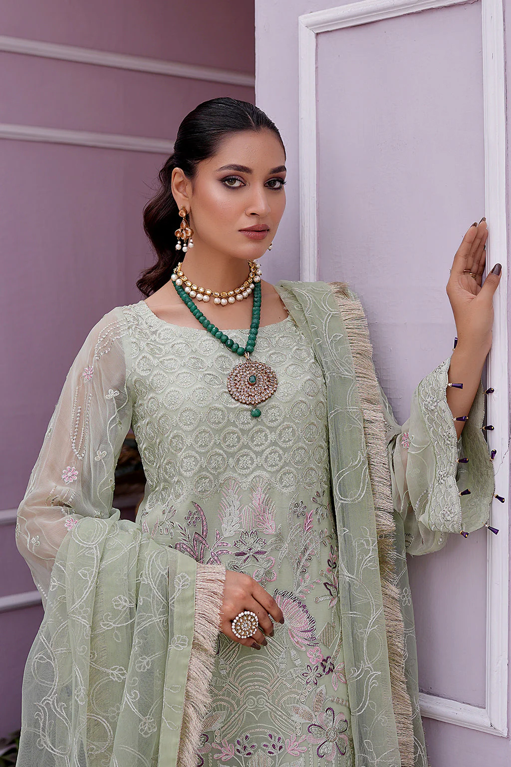 Maryam's Afsaneh Embroidered Formal Stitched/Pret Festive Collection – A-207 - Image 2