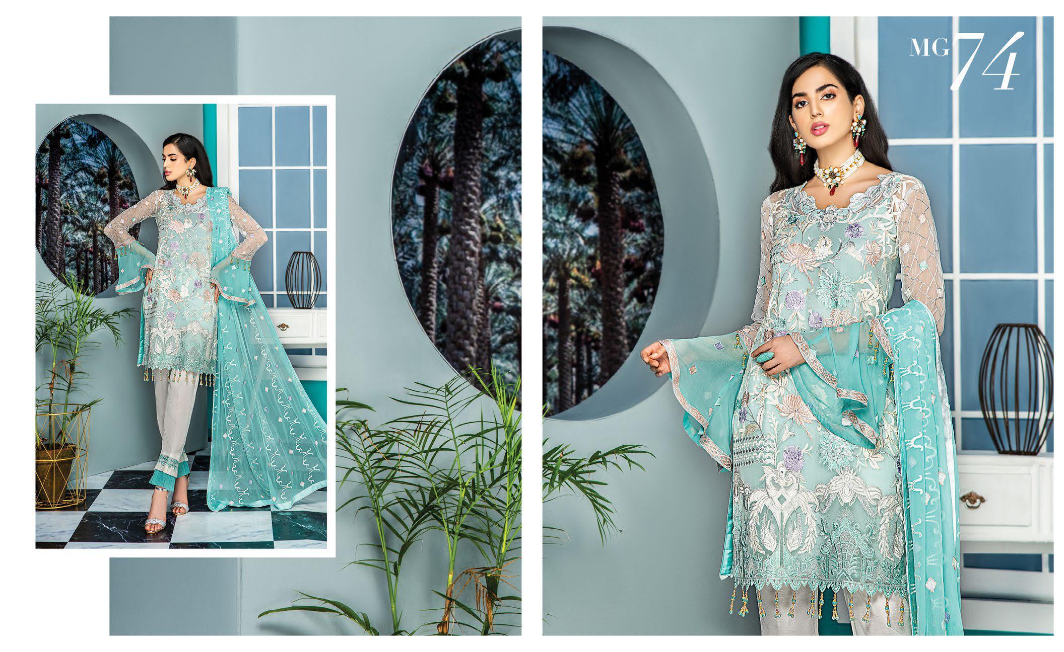 Maryam's Gold Luxury Embroidered Chiffon Collection Vol 7 – MG-74 - Image 2