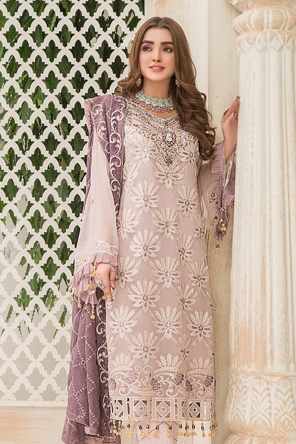 Maryam's Luxury Embroidered Vol-20 – D-06 Mauve Lilac - Image 4