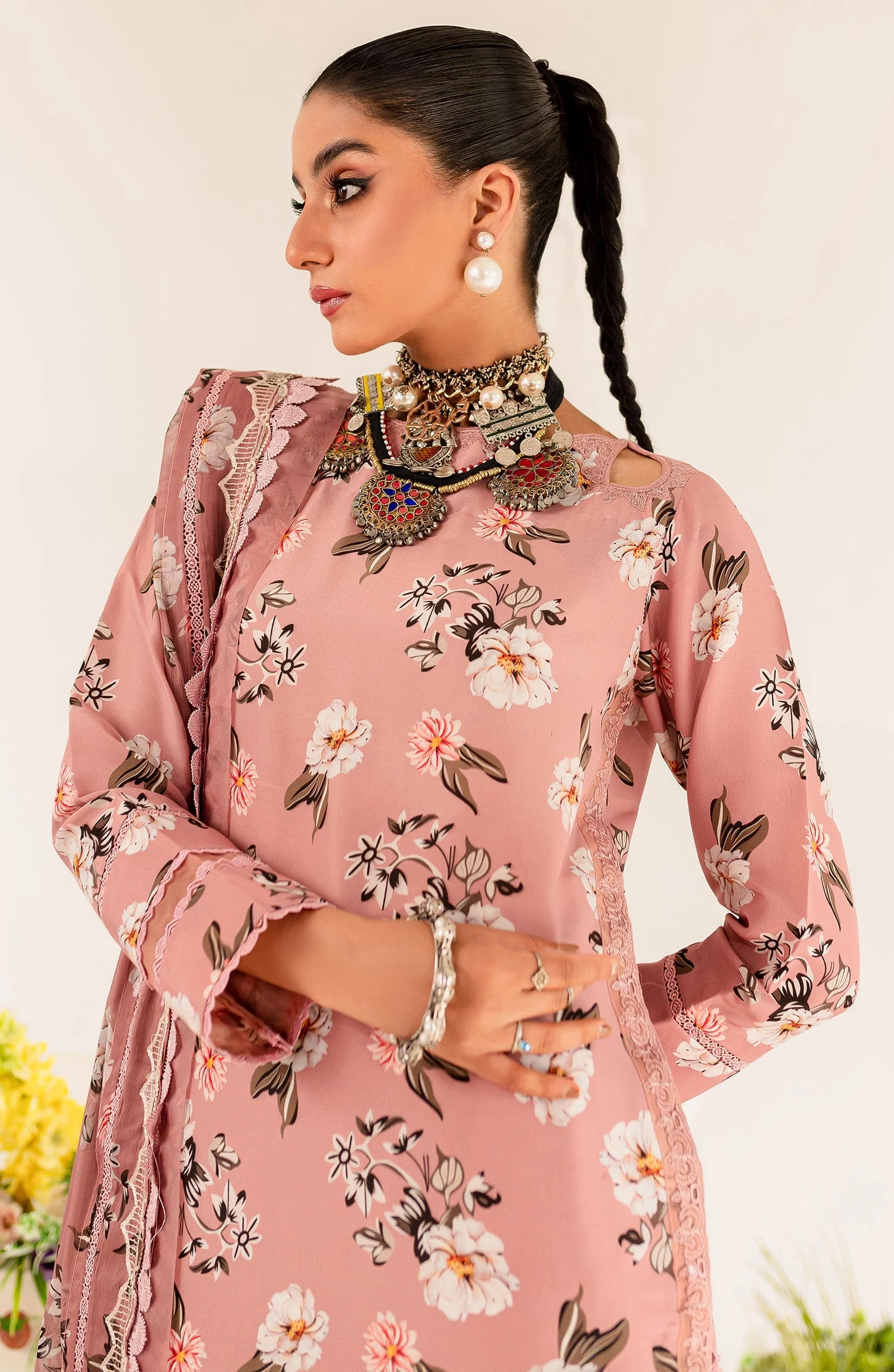 Maryum N Maria Aleena Fusion Prints – Rose (MLFD-163) - Image 2