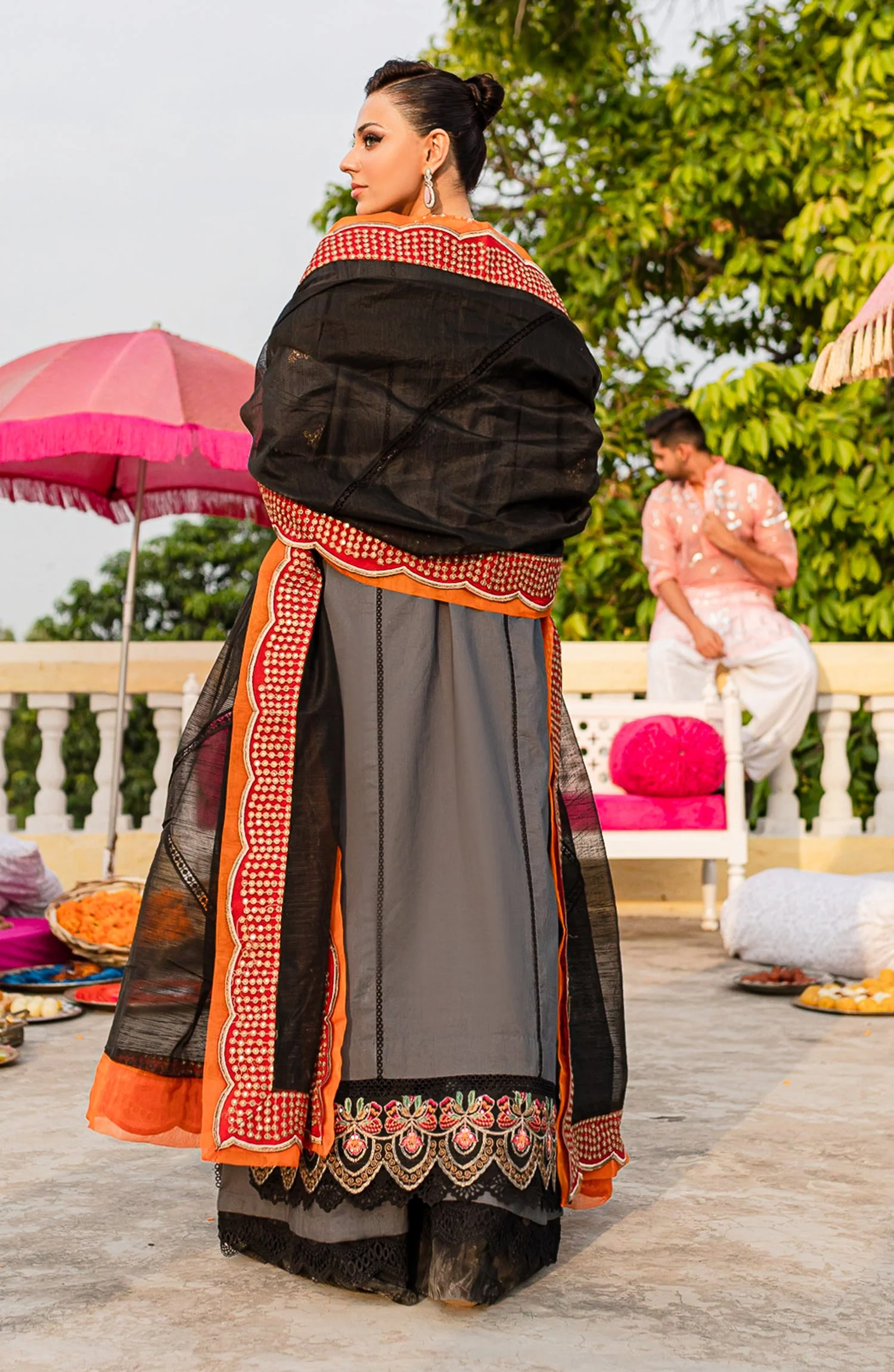Maryum N Maria Jashan-e-Eid Luxury Lawn Formal Collection – Chilli (MLFD-129) - Image 7