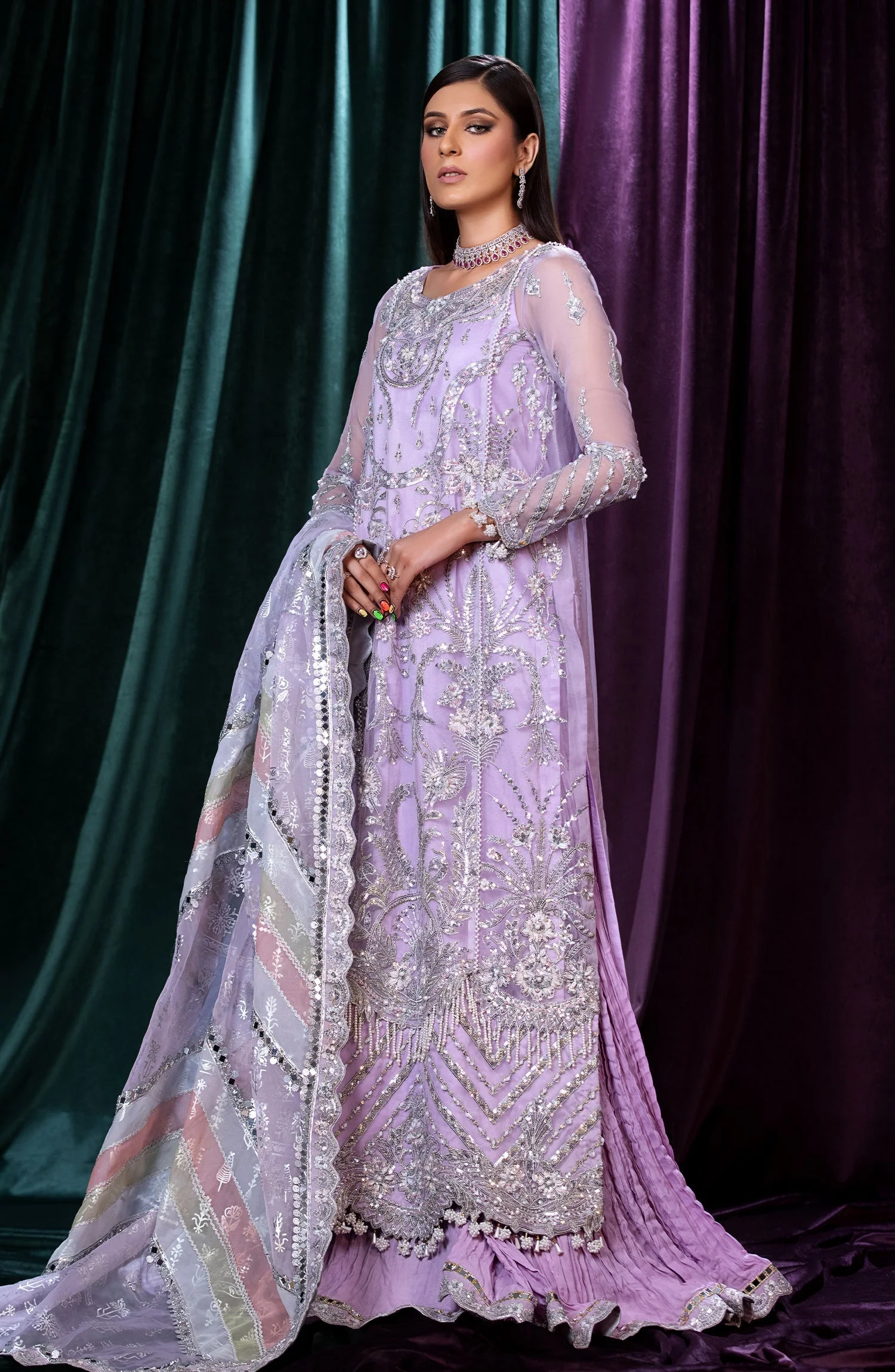 Maryum N Maria Mijwan Luxury Formal Collection – Luxury Sharara - Sophie (MFD-124) - Image 3