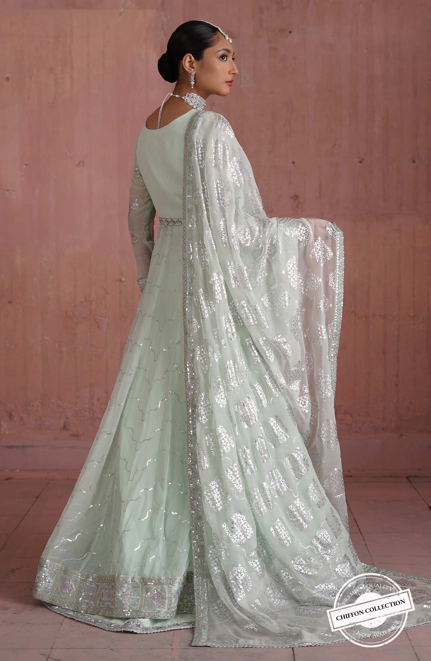 Maryum N Maria Naqsh Chiffon Formal Collection – Lehenga - Meraki (QFF-0007) - Image 3