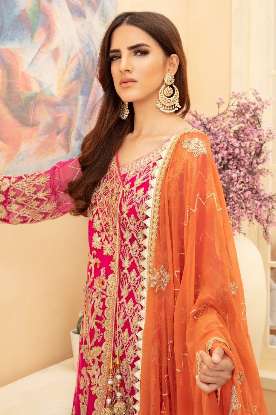 Maryum N Maria Premium Chiffon Collection – PINKILE WHELITE (MMD-01) - Image 2