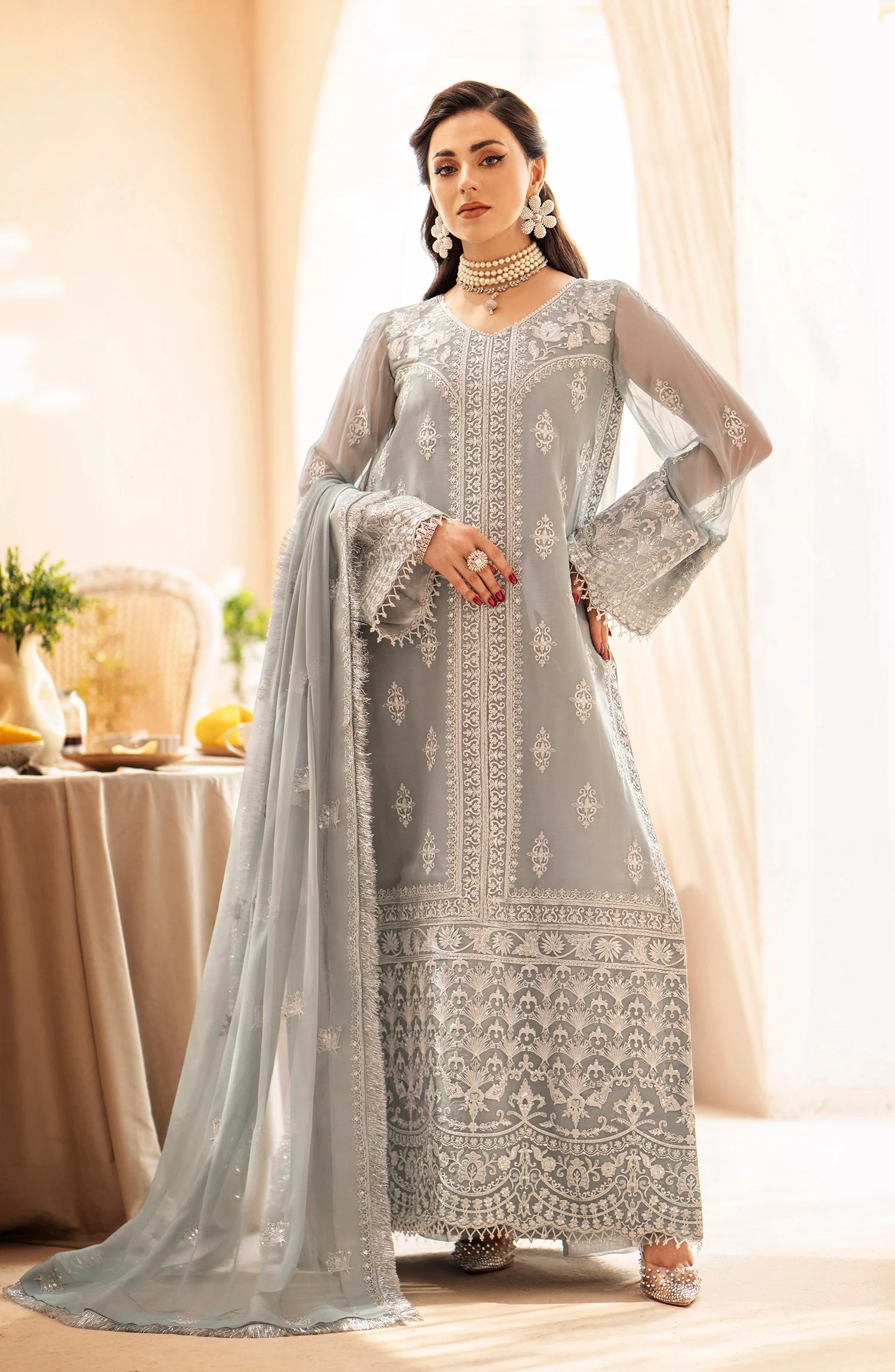 Mashq Zainab by Maryum N Maria Luxury Formal Collection – Formal Dress - Gesso (QFD-0061) - Image 2