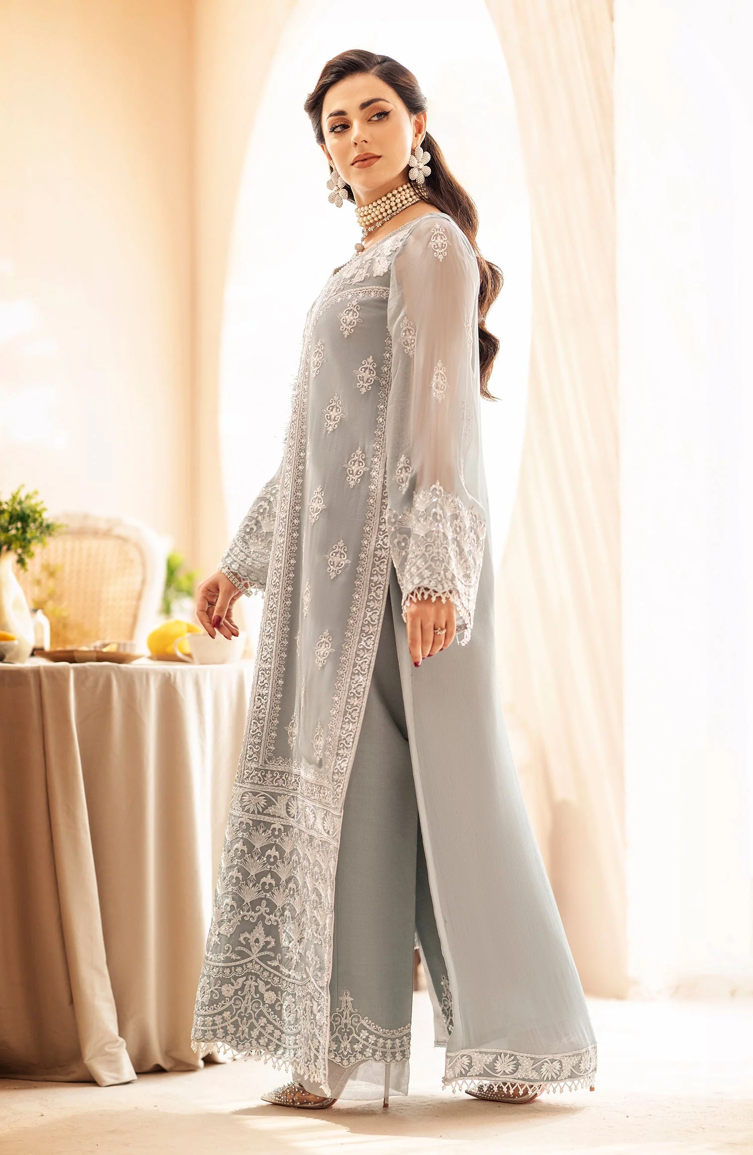Mashq Zainab by Maryum N Maria Luxury Formal Collection – Formal Dress - Gesso (QFD-0061) - Image 3