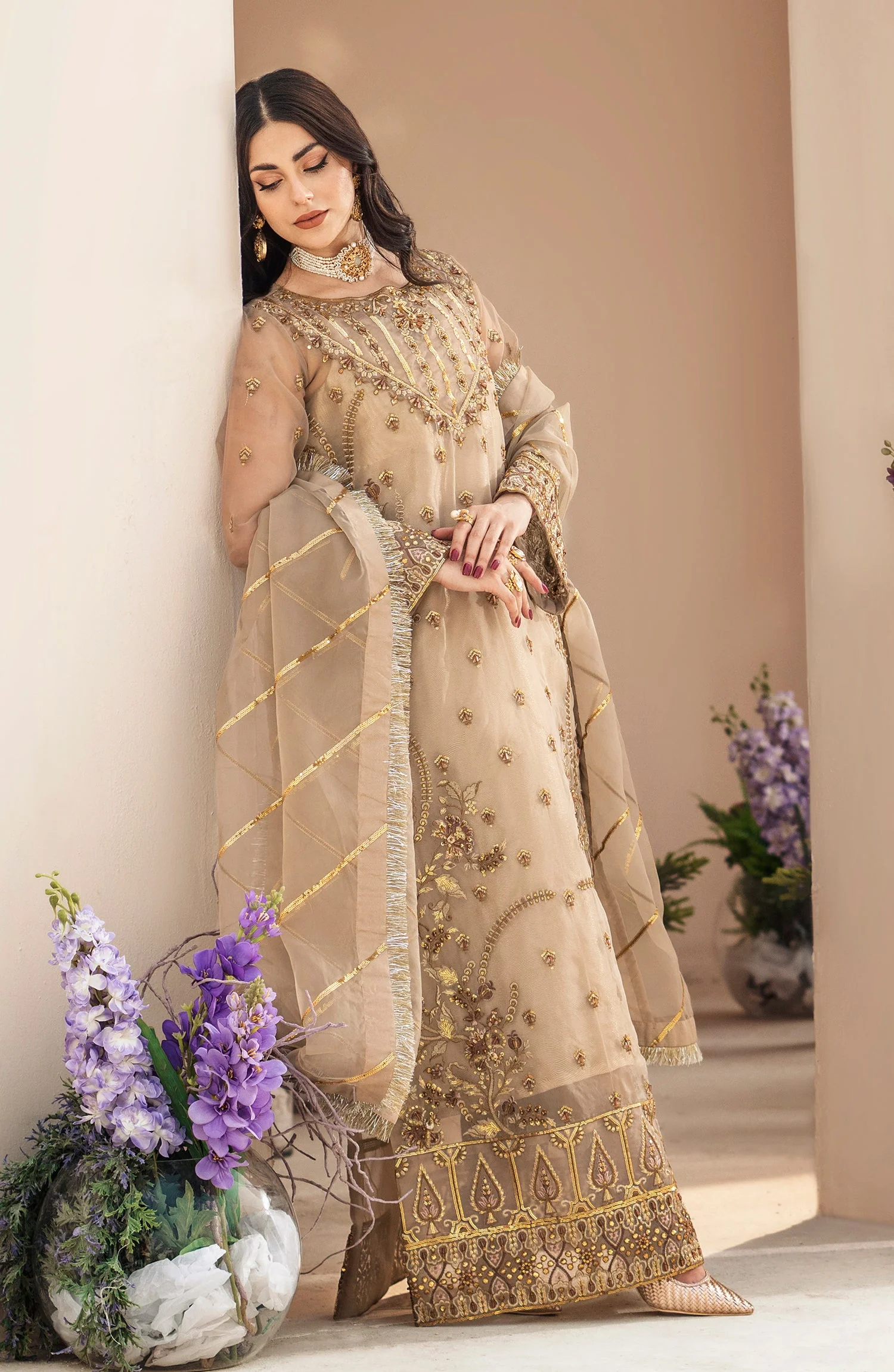 Mashq Zainab by Maryum N Maria Luxury Formal Collection – Formal Dress - Gorgeous Gold (QFD-0069) - Image 2
