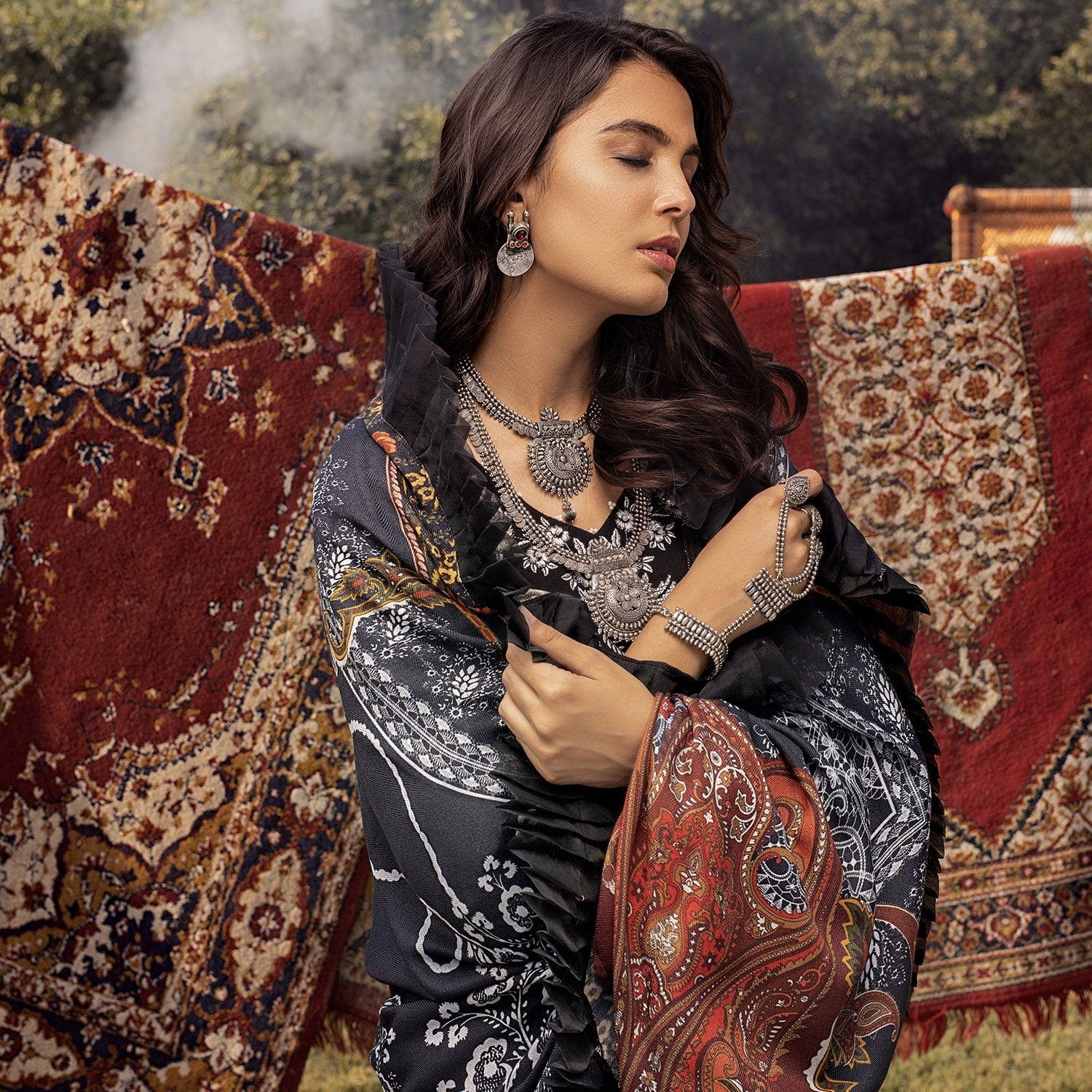 Maya by Nureh Embroidered Khaddar Winter Collection (with Shawl) – MAHBANO NW 08 - Image 3