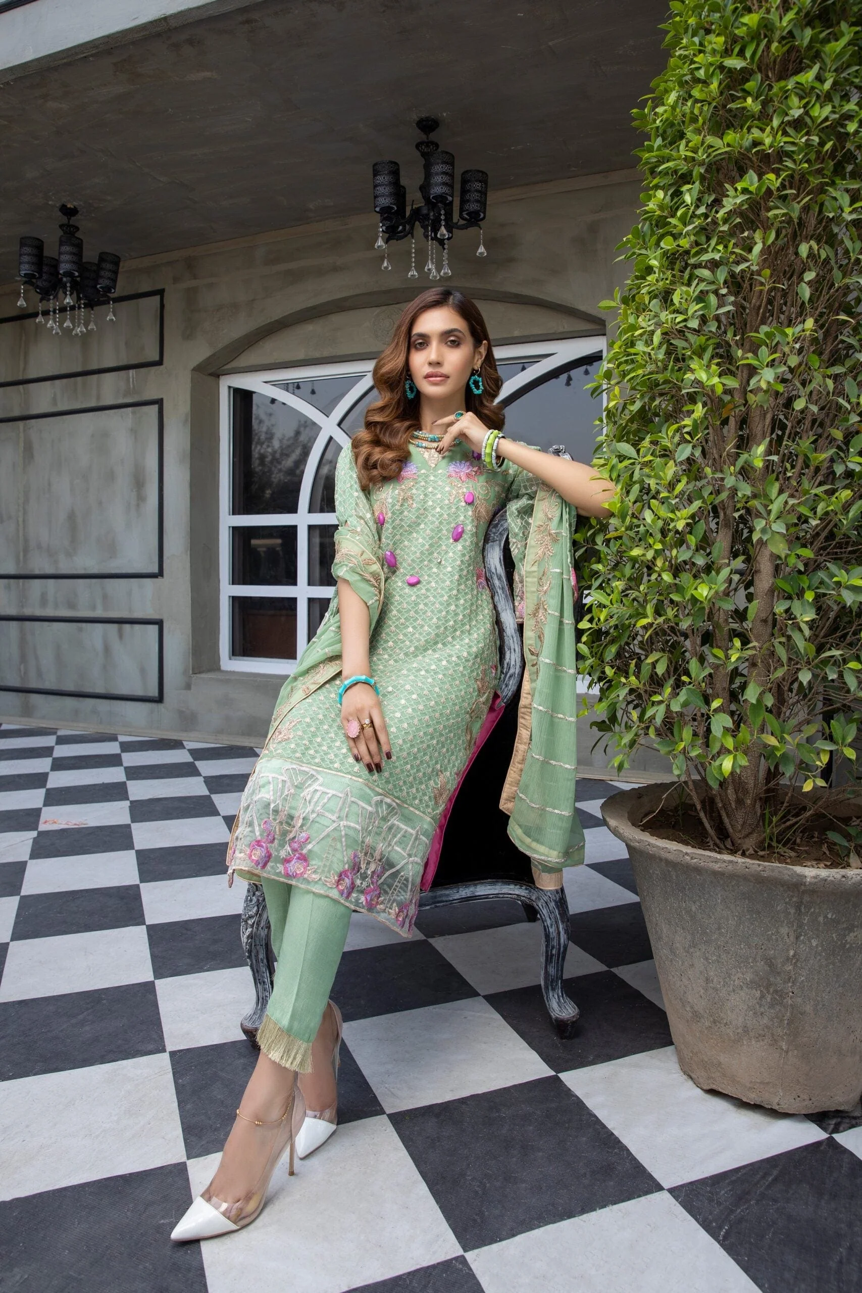 Meraki Embroidered Chiffon Collection Vol-3 – MCE3-11 - Image 3