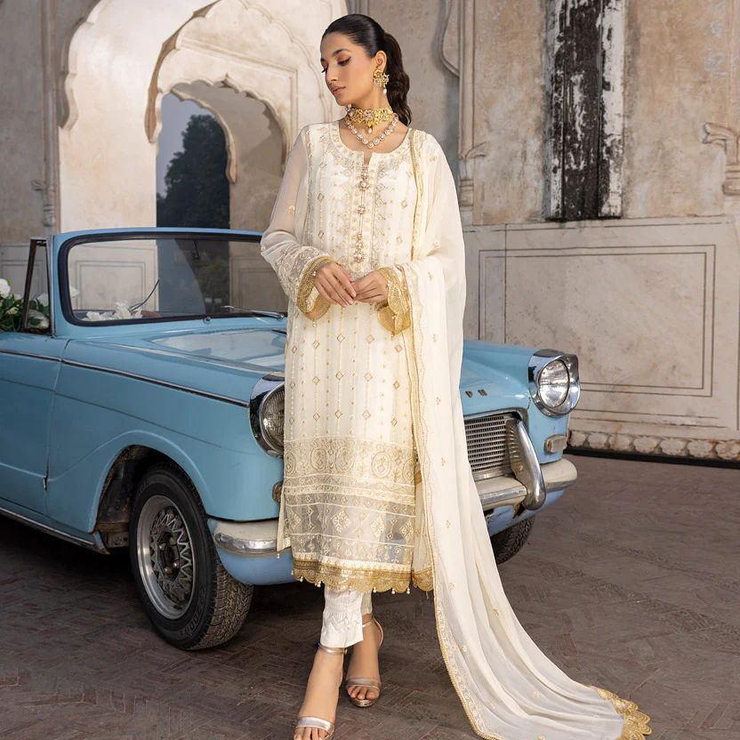 Merakish Luxury Embroidered Chiffon Collection – Pearl Chiffon - Image 3