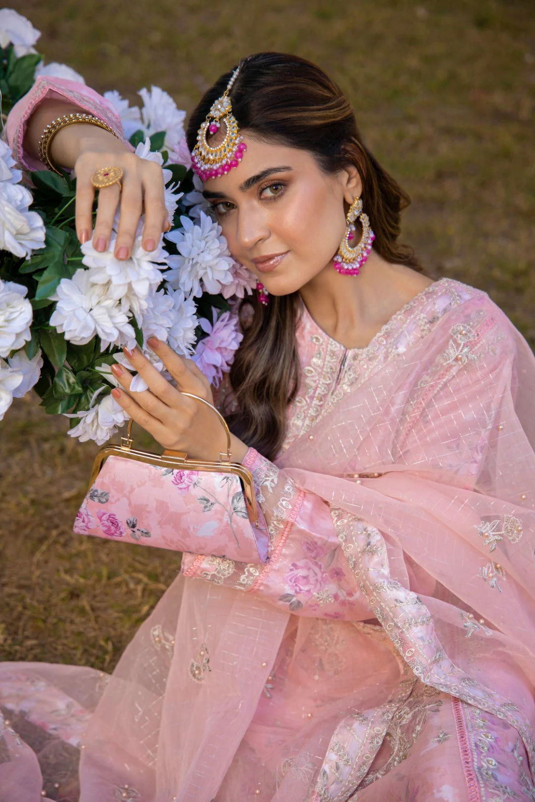 Miraas Semi-Stitched Festive Formals with Clutch – D-3 - Image 10