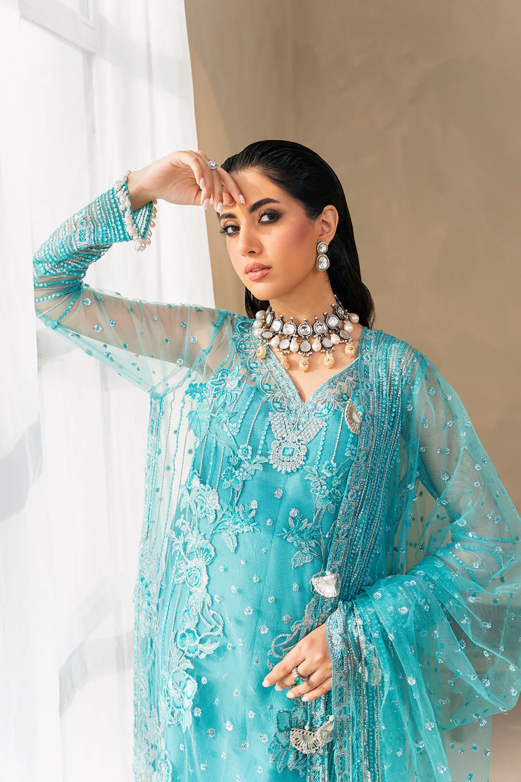 Muneefanaz Raha Luxury Formal Collection 2023 – Sage - Image 9