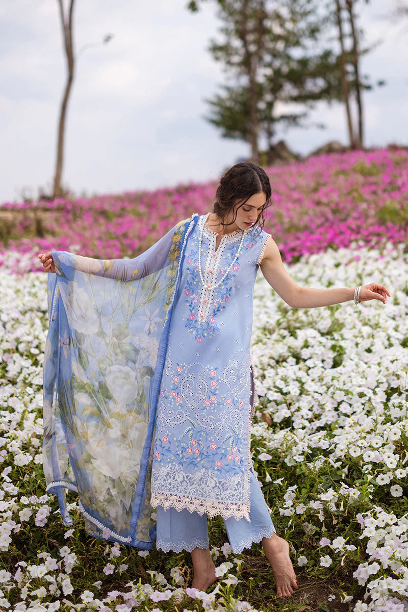 Mushq Hemline Secret Garden Lawn Collection 2024 – Myosotis - Image 6