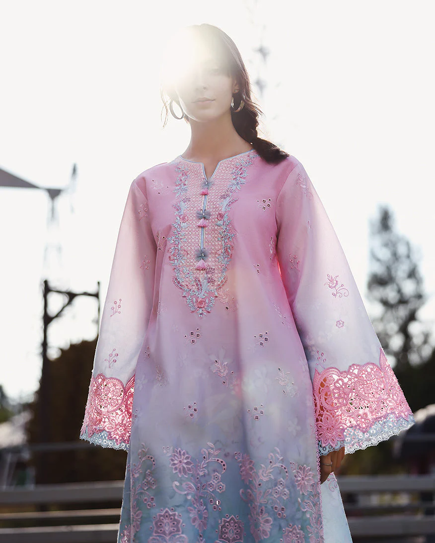 Mushq Solace Ombre Chikankari Lawn – Faint Blossom - Image 4