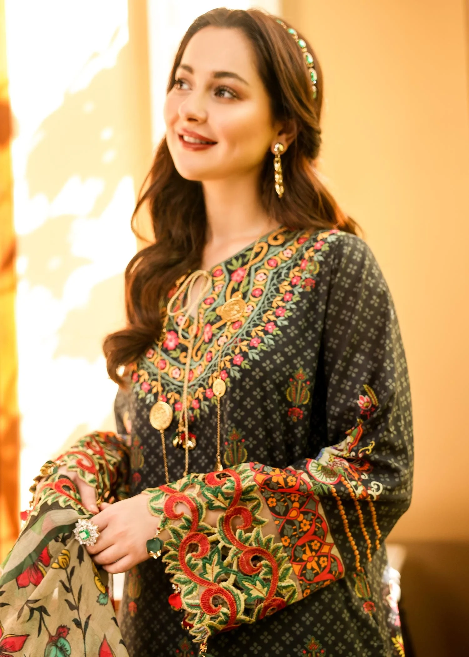 Naushad Imdad Luxury Lawn Collection 2022 – Pirate Black - NI-LL-010 - Image 5