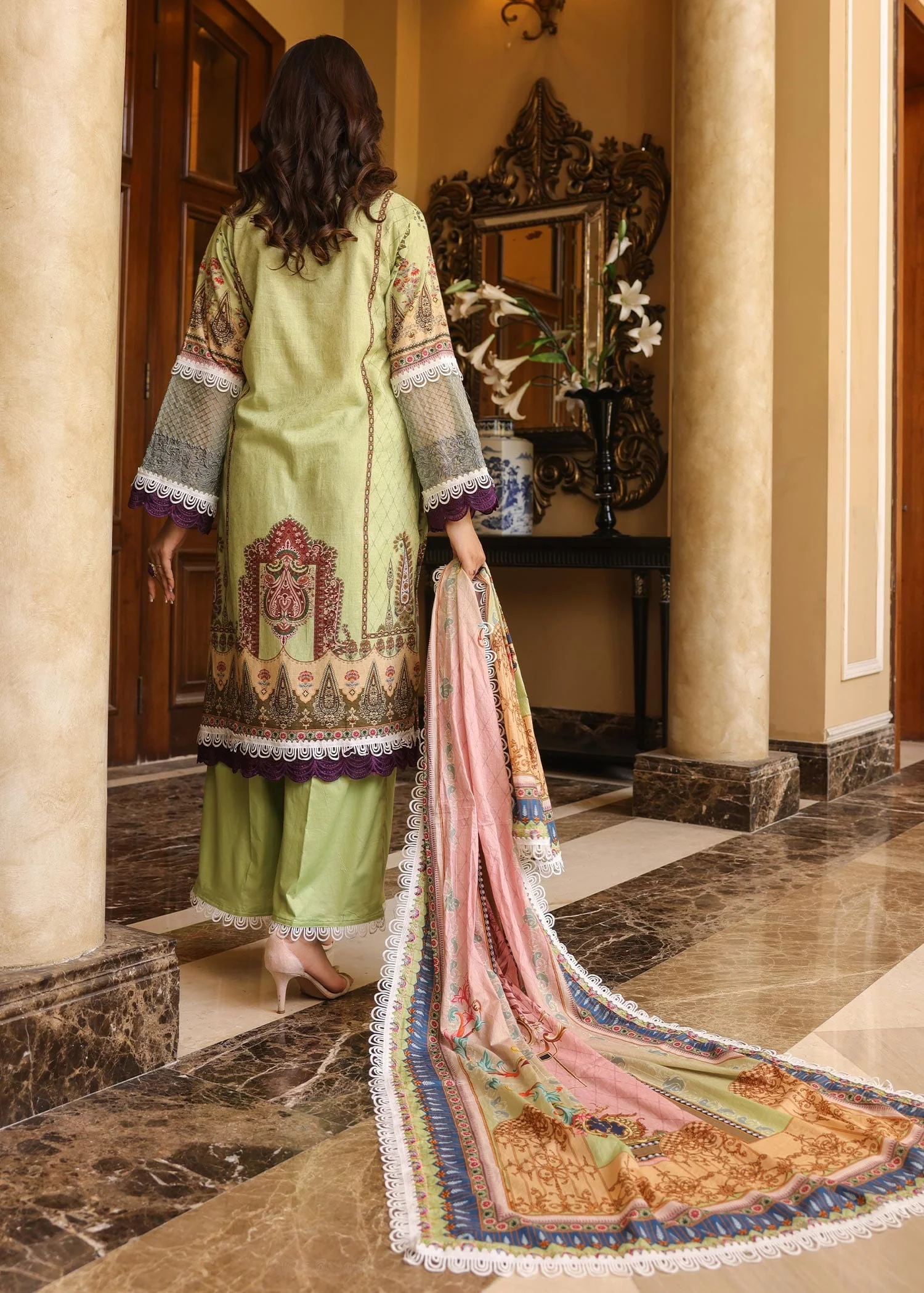 Naushad Imdad Luxury Lawn Collection 2022 – Ultra violet purple - NI-LL-004 - Image 5