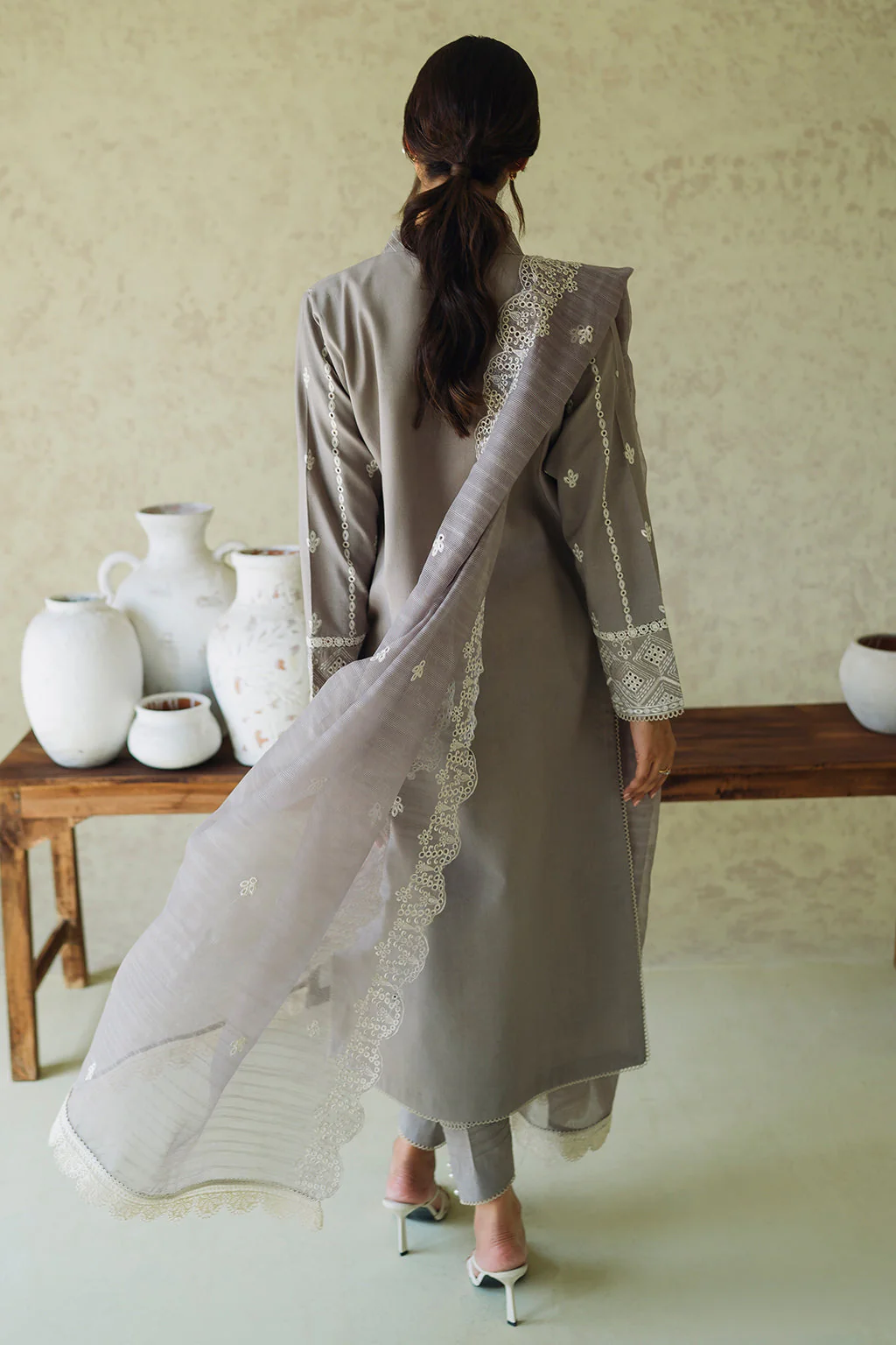 Neeshay Monochrome Lawn Series – Ash - Image 2