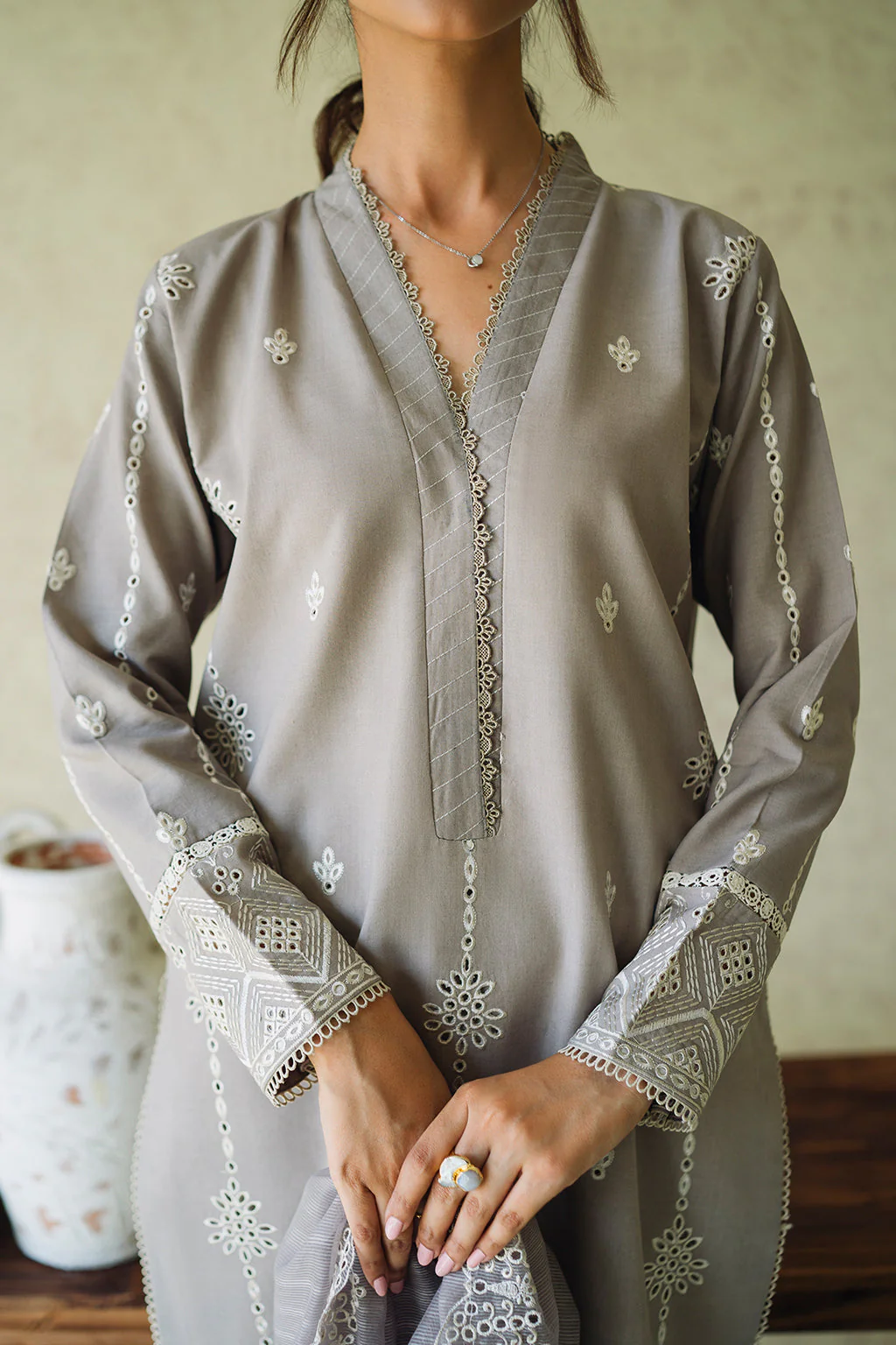 Neeshay Monochrome Lawn Series – Ash - Image 6