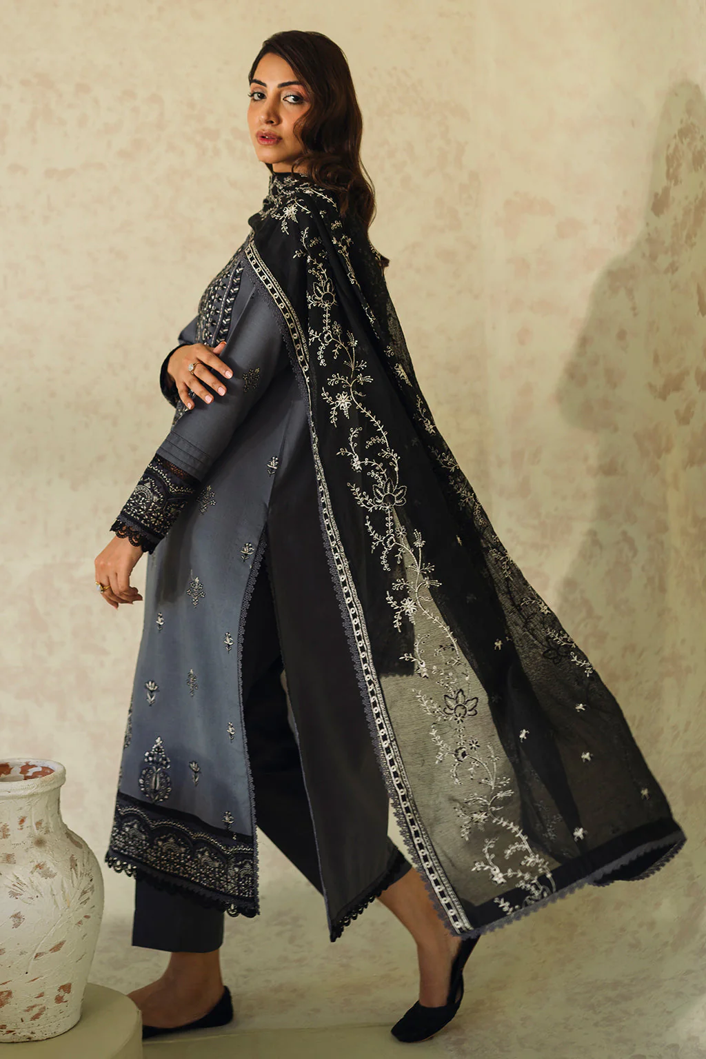 Neeshay Monochrome Lawn Series – Fume - Image 4