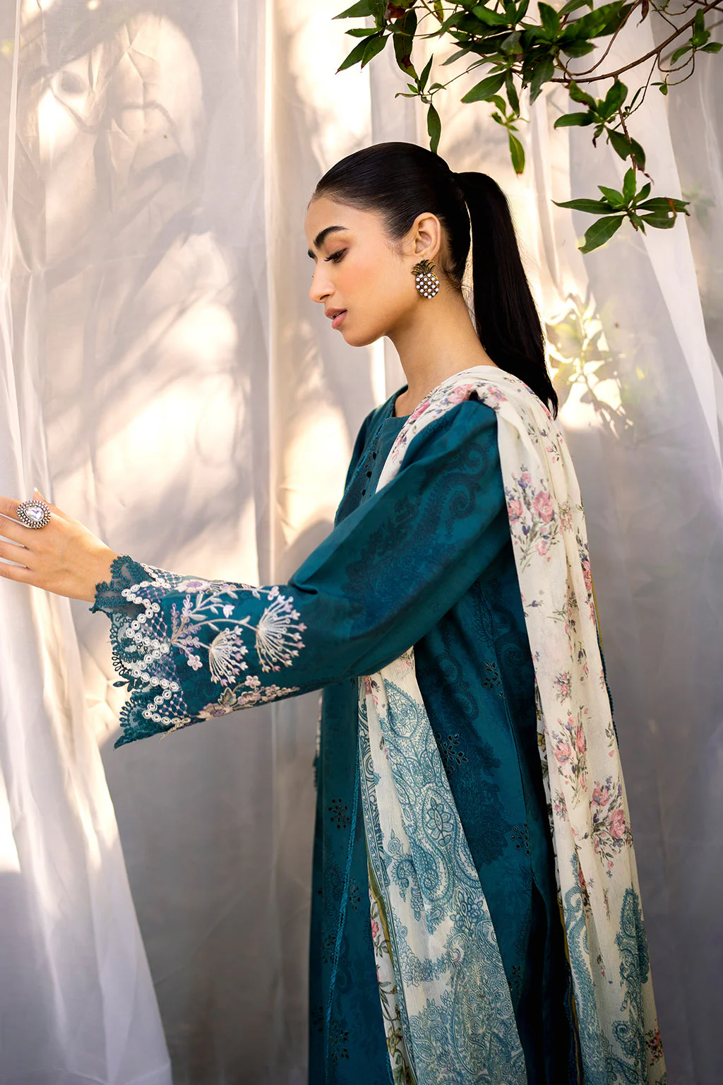 Neeshay Summer Lines Prinkari Lawn – LAGOON - Image 12