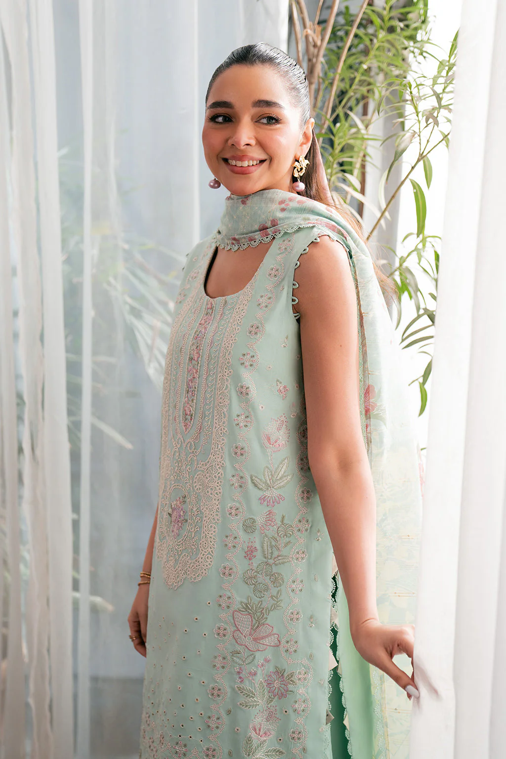 Neeshay Symphony Luxury Lawn – MINTY - Image 5