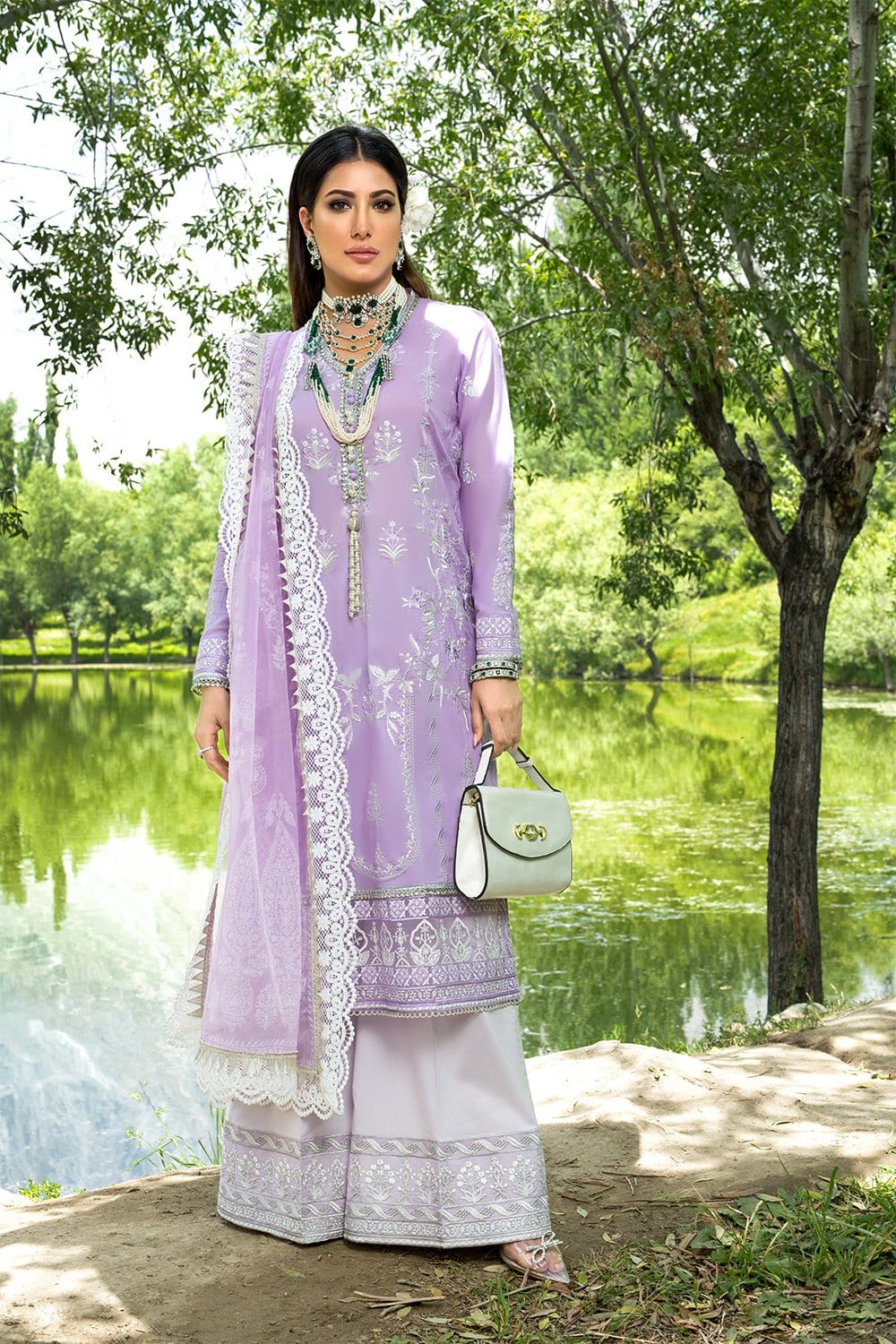 Nisa Hussain Luxury Lawn Collection '21 – NHL07-LILAC BREEZE - Image 5