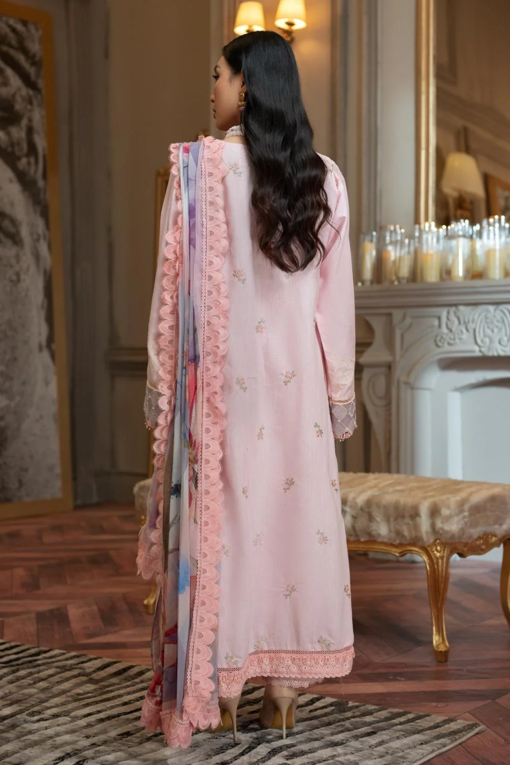 Nisa Hussain x Ittehad Luxury Lawn Collection 2022 – LF-NH1-009 - Image 6