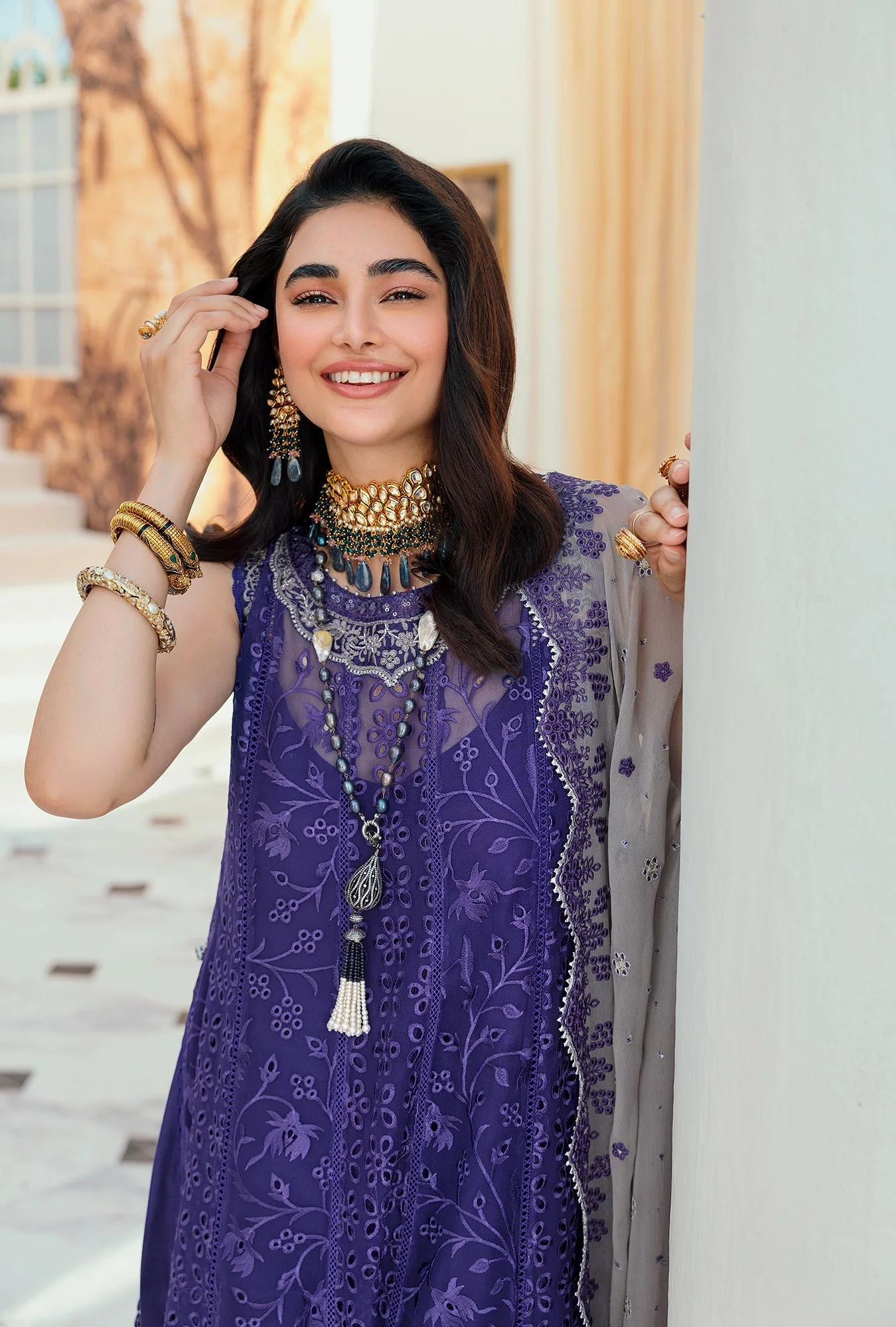 Noor by Saadia Asad · Chiffon Laserkari Formal Collection – D4-SONREIR - Image 4